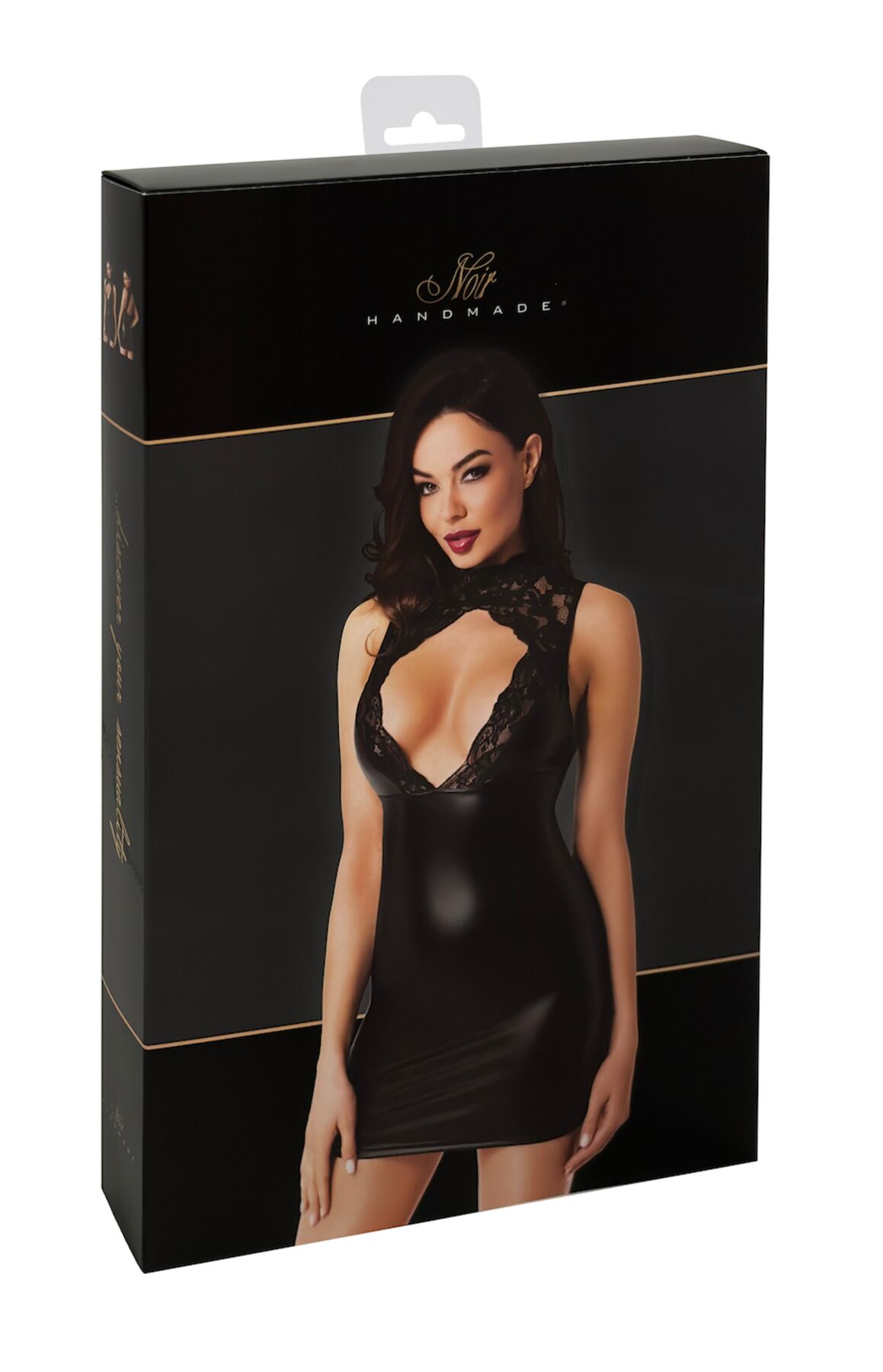 Платье Noir Handmade F343 Powerwetlook and lace mini skirt - L
