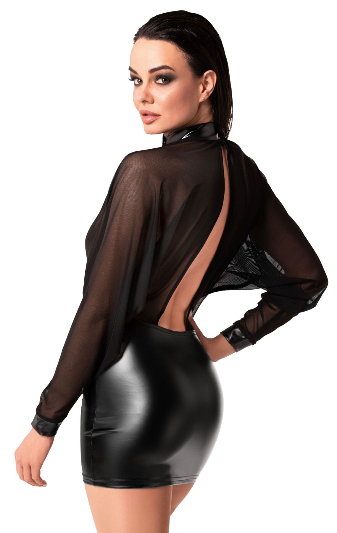 Сукня Noir Handmade F348 Powerwetlook and tulle dress - S