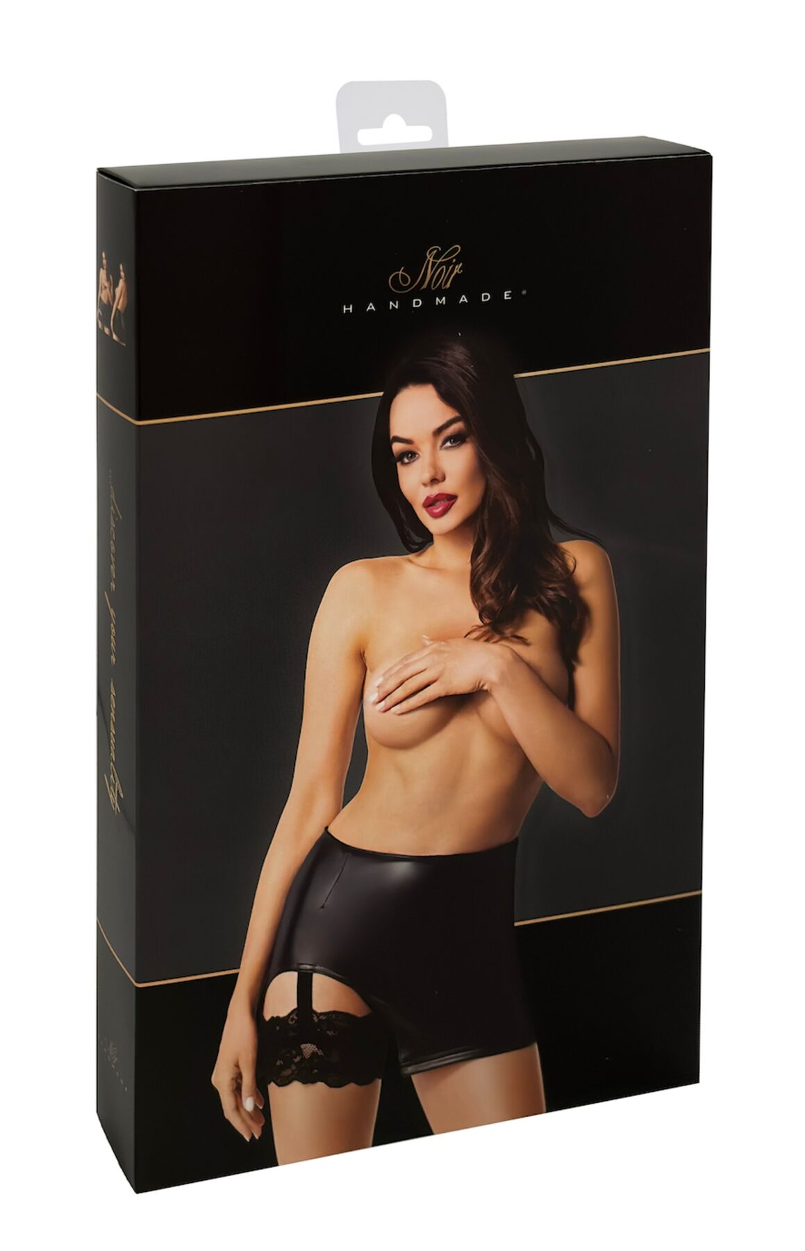 Юбка Noir Handmade F345 Powerwetlook skirt with garter - XXL