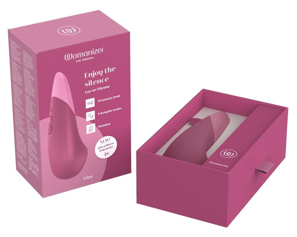 Мини-вибратор Womanizer Vibe Dusky Pink, 3 авторежима + 10 уровней интенсивности