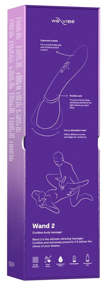 Смарт-вибромассажер We-Vibe Wand 2 Purple, очень мощный, функция Smart Silence