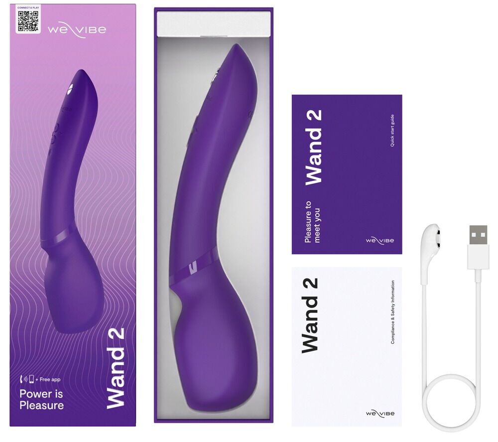Смарт-вибромассажер We-Vibe Wand 2 Purple, очень мощный, функция Smart Silence