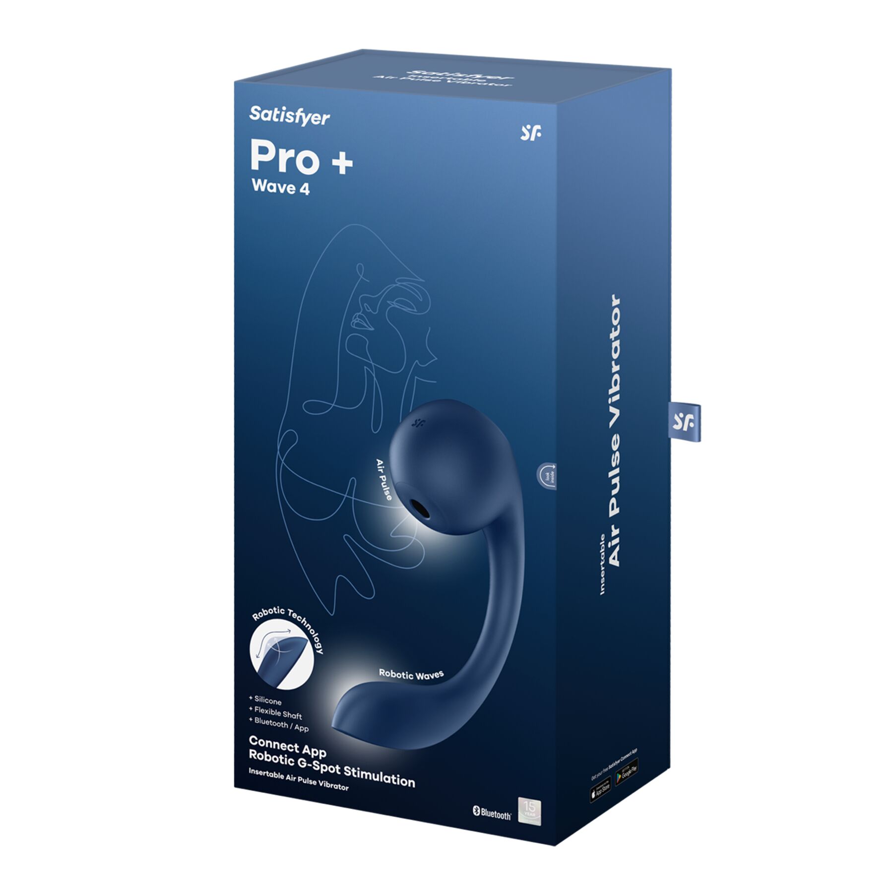 Смарт-стимулятор точки G + вакуумний стимулятор клітора Satisfyer Pro+ Wave 4 Connect App