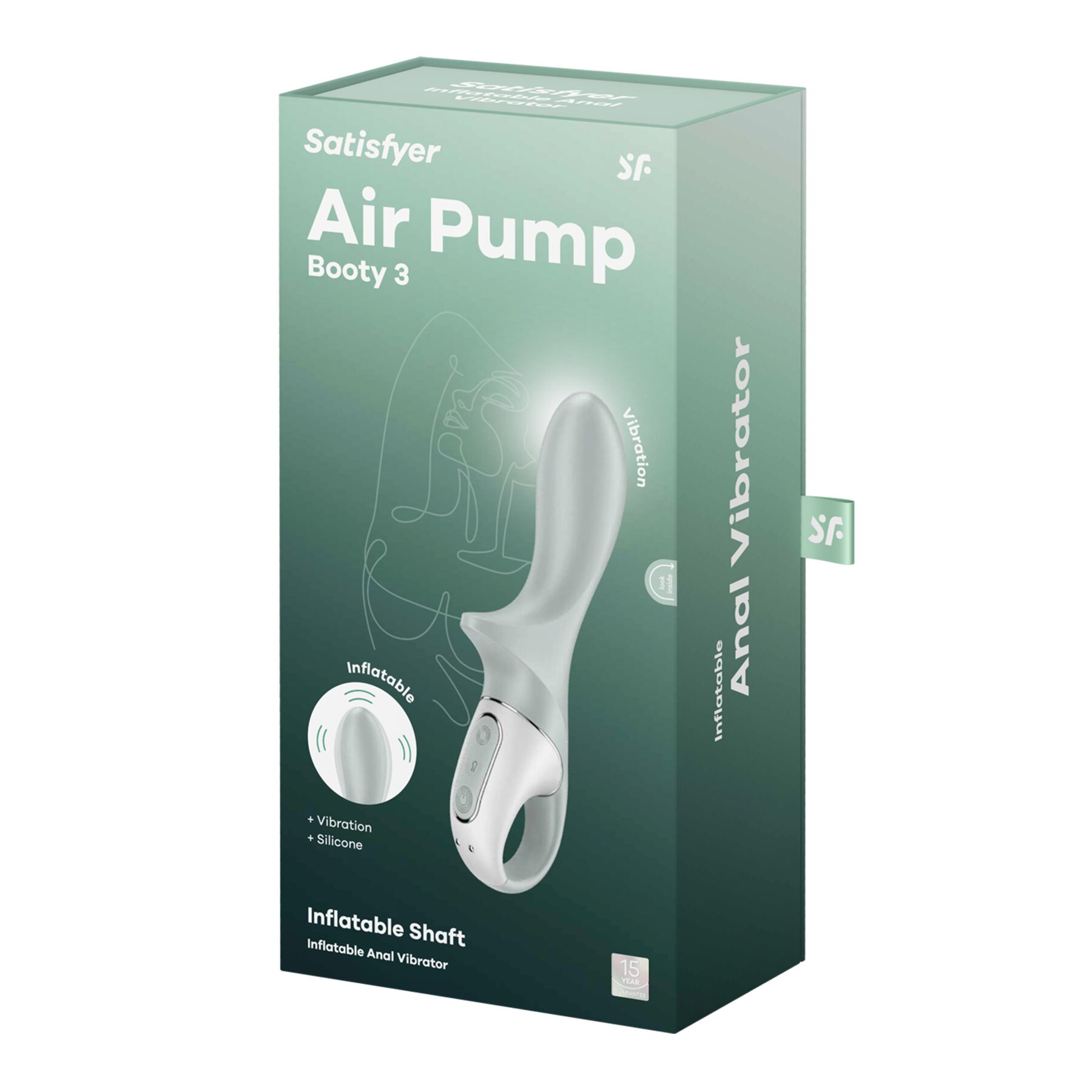 Анальний надувний вібратор Satisfyer Air Pump Booty 3, гнучкий стовбур