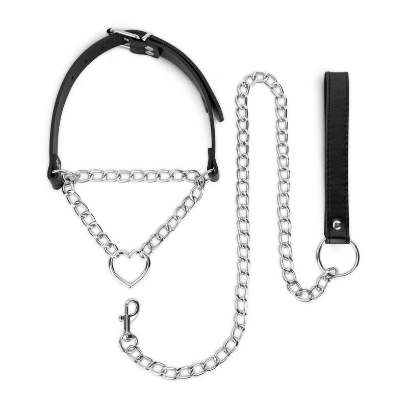 Ошейник с поводком Bedroom Fantasies: Collar with Chain - Silver