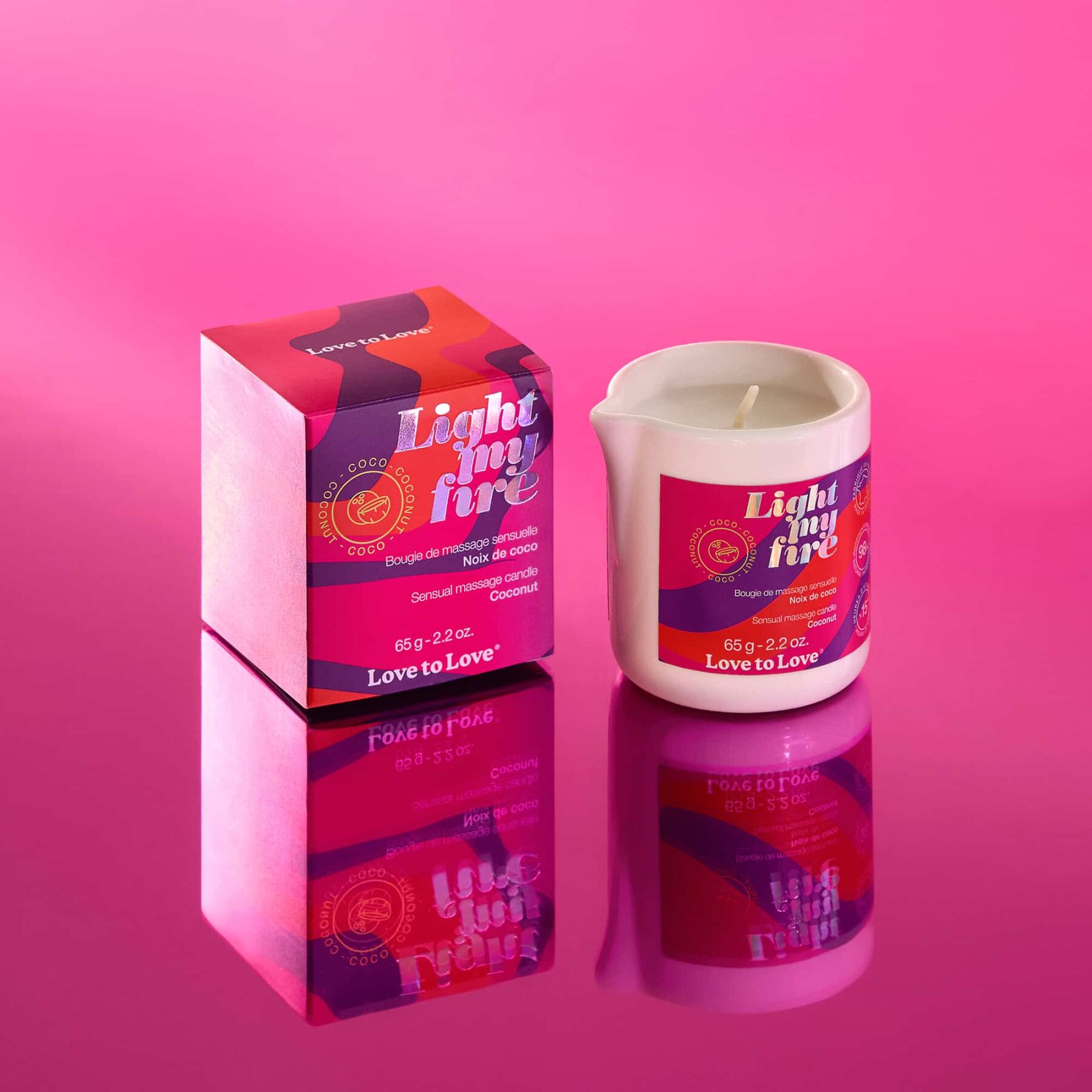 Масажна свічка Love To Love LIGHT MY FIRE Coconut (65 мл)