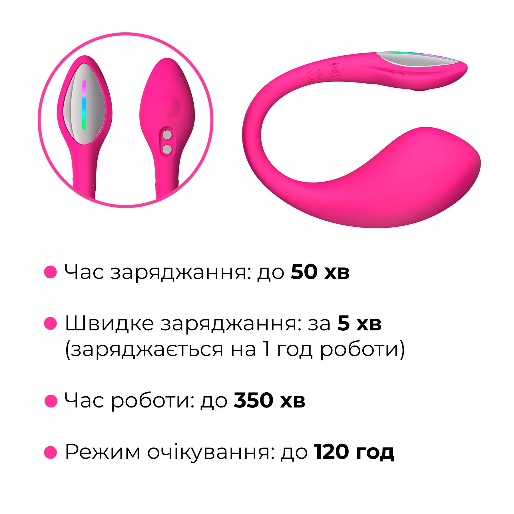 Смарт-віброяйце Lovense Lush 4, дуже потужне, швидке заряджання, LED-підсвічування