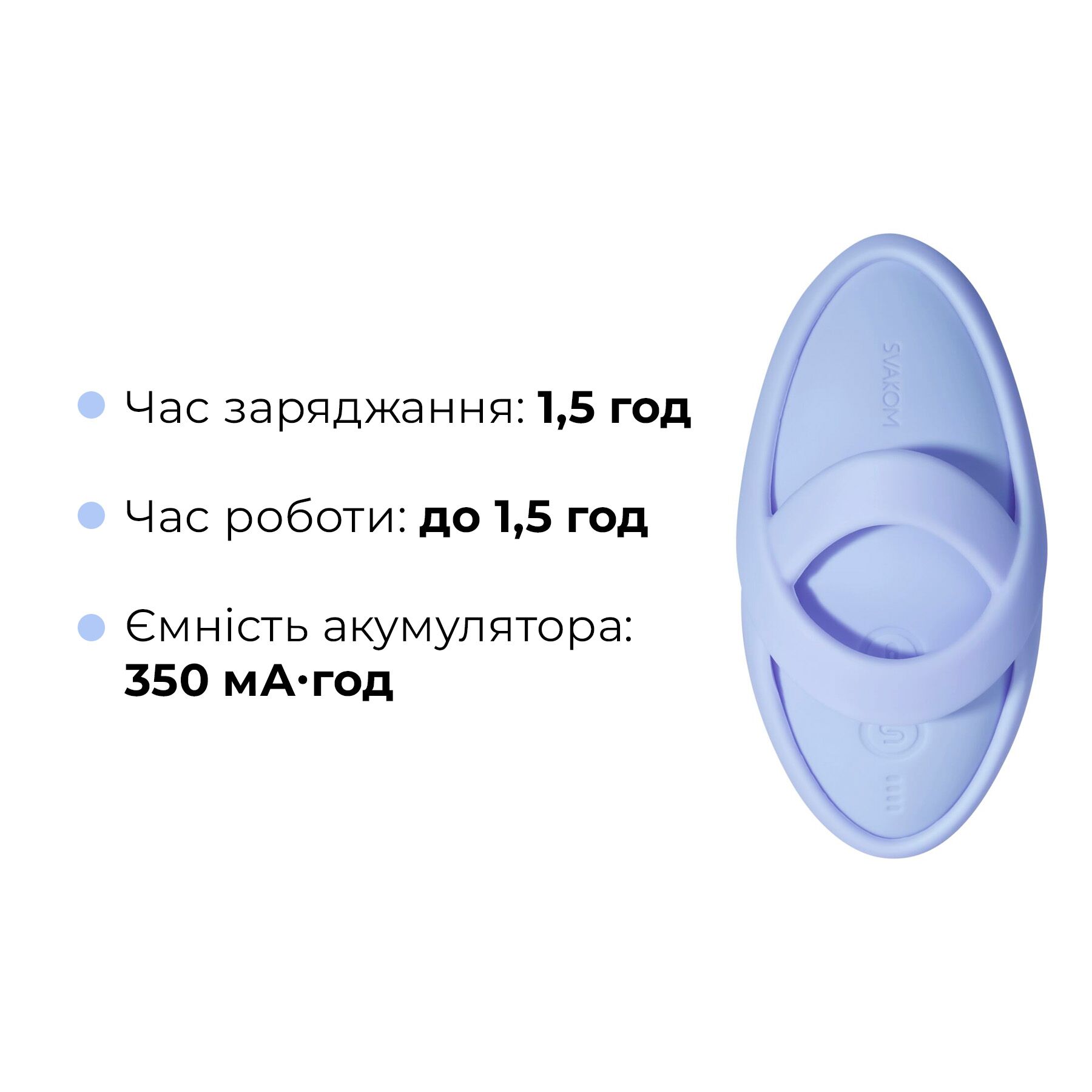 Смарт-вібратор для клітора Svakom Echo 2 Sky Blue, підігрів до 38 °C, знімна насадка на палець