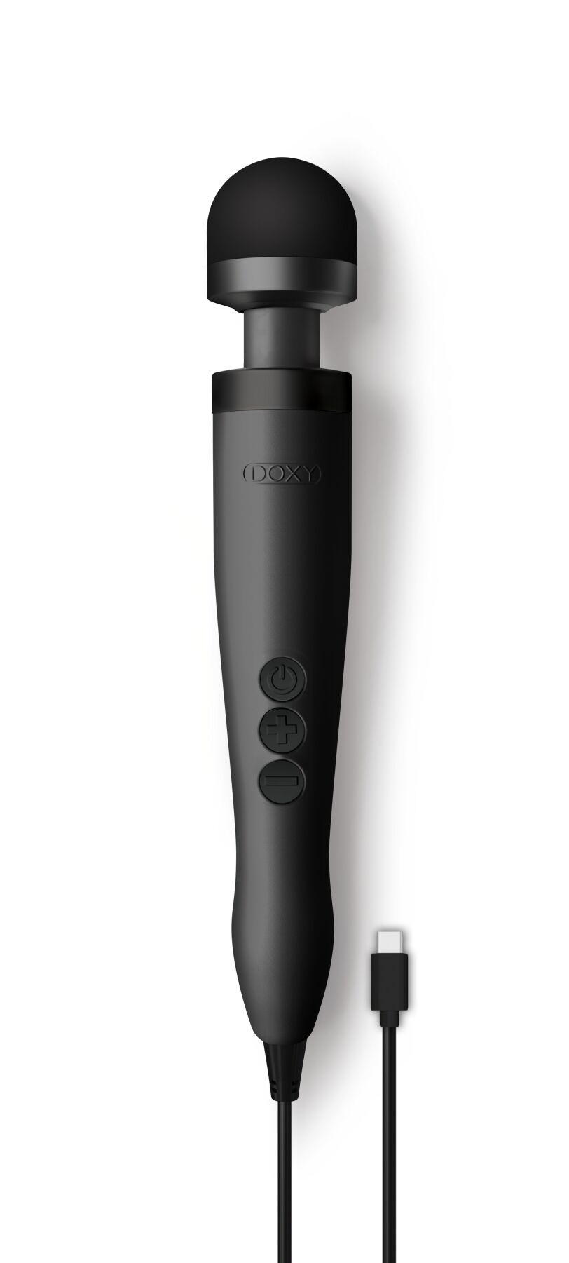Вібромасажер DOXY3 USB-C Massager MATTE BLACK, кабель USB-C, регульована інтенсивність, компактний