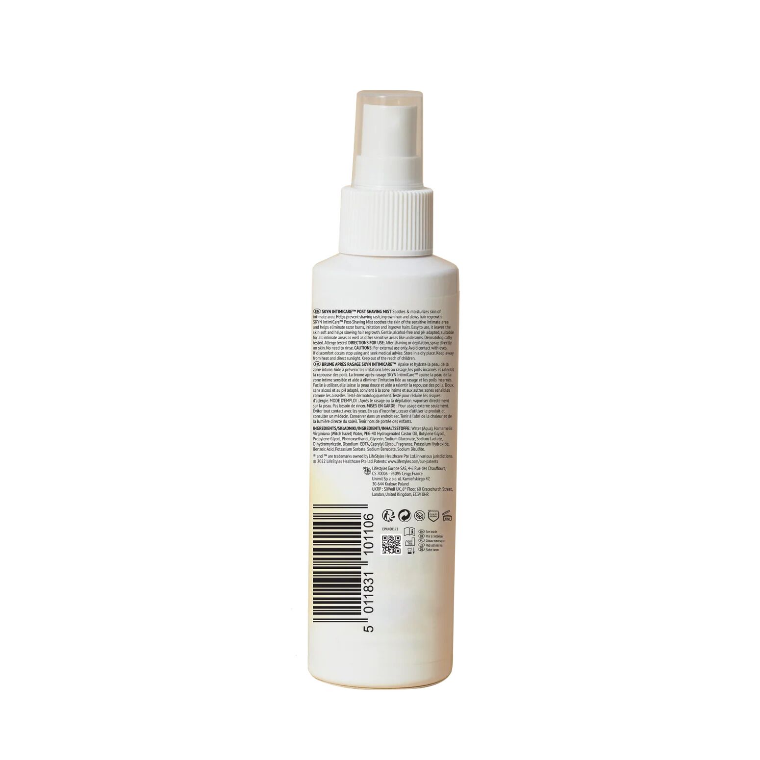 Распродажа!!! Спрей после бритья Skyn Intimicare Post Shaving Mist 120 мл (срок 31.07.2026)
