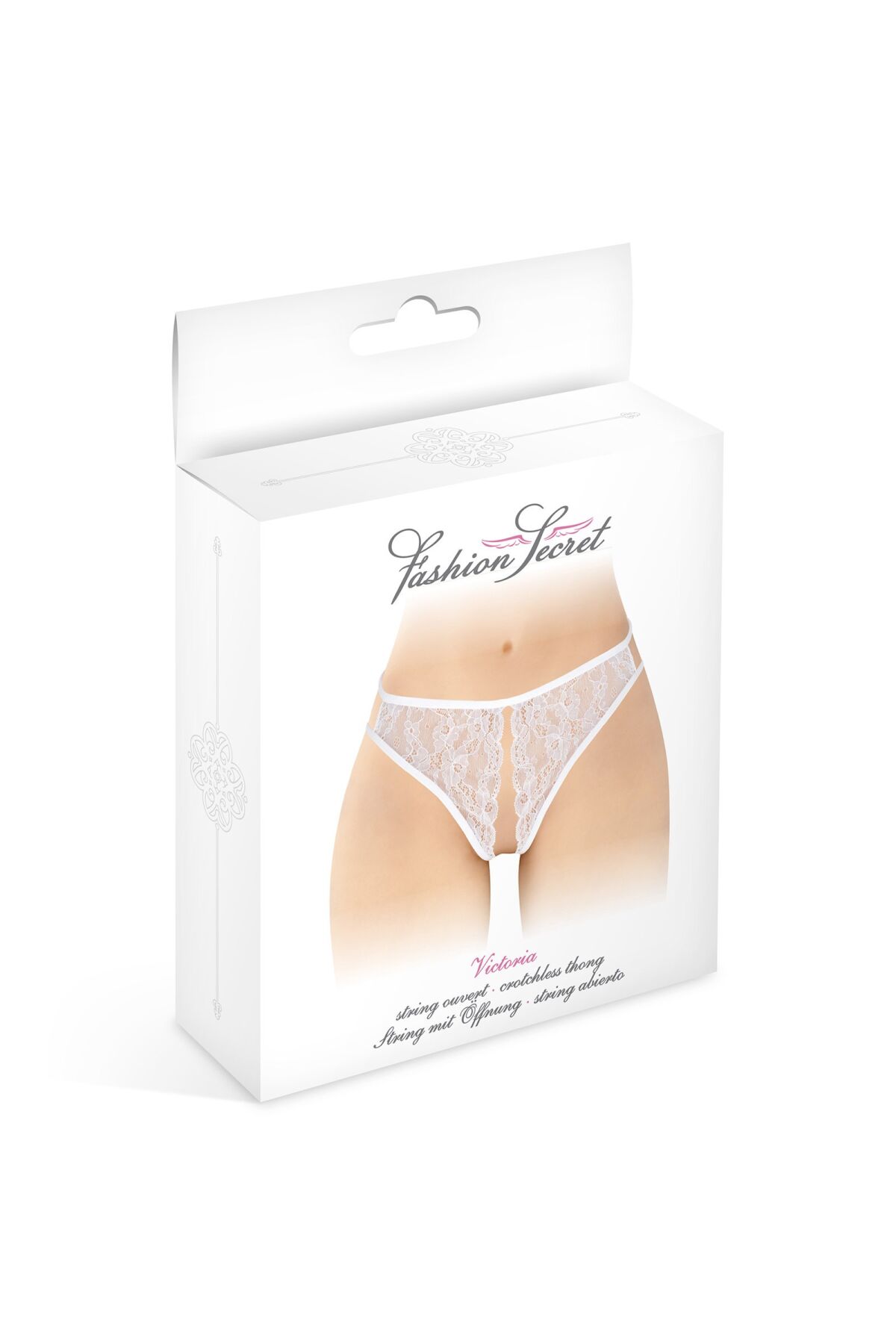 Трусики з відкритим доступом Fashion Secret Victoria White, мереживо
