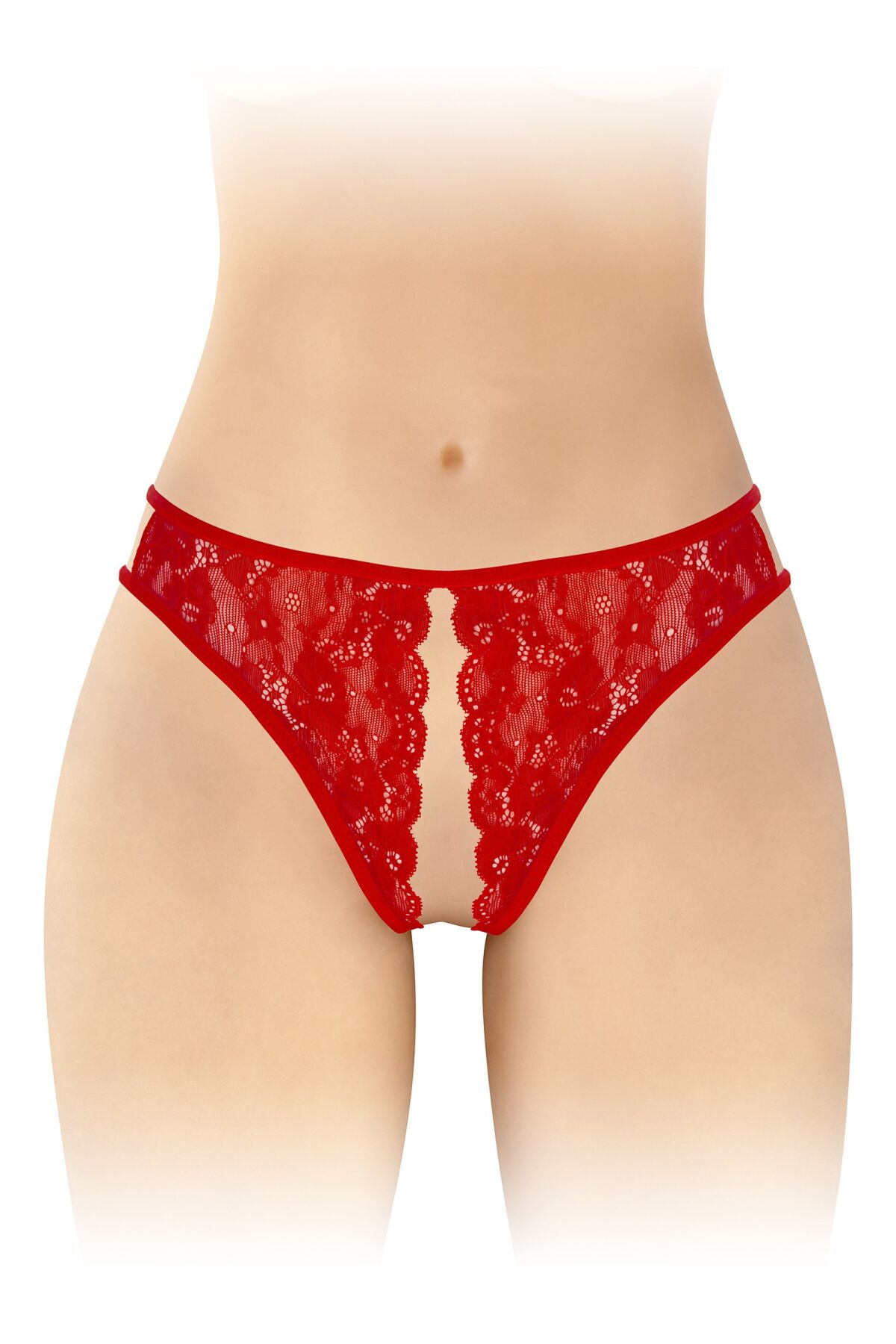 Трусики с открытым доступом Fashion Secret Victoria Red, кружево
