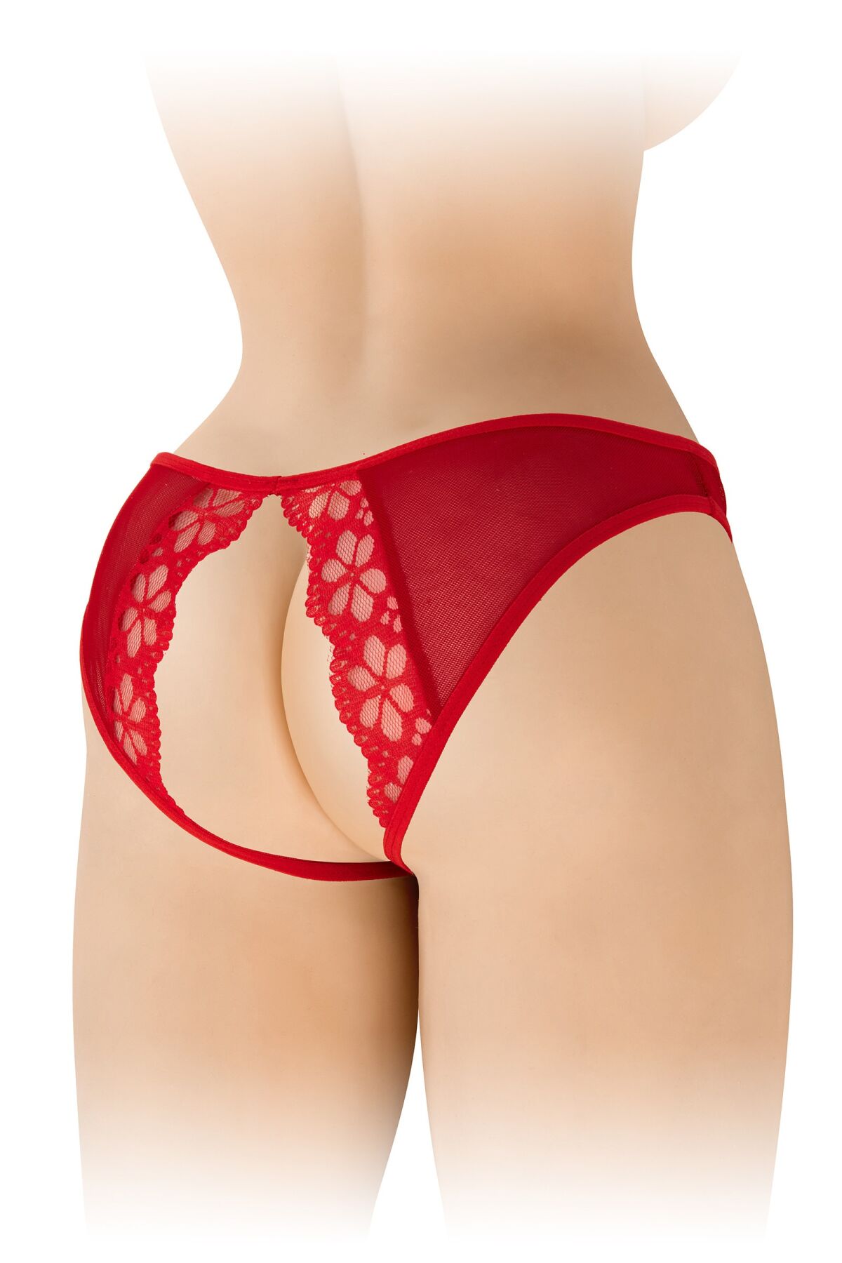 Трусики с открытым доступом Fashion Secret Ambre Red, сетка