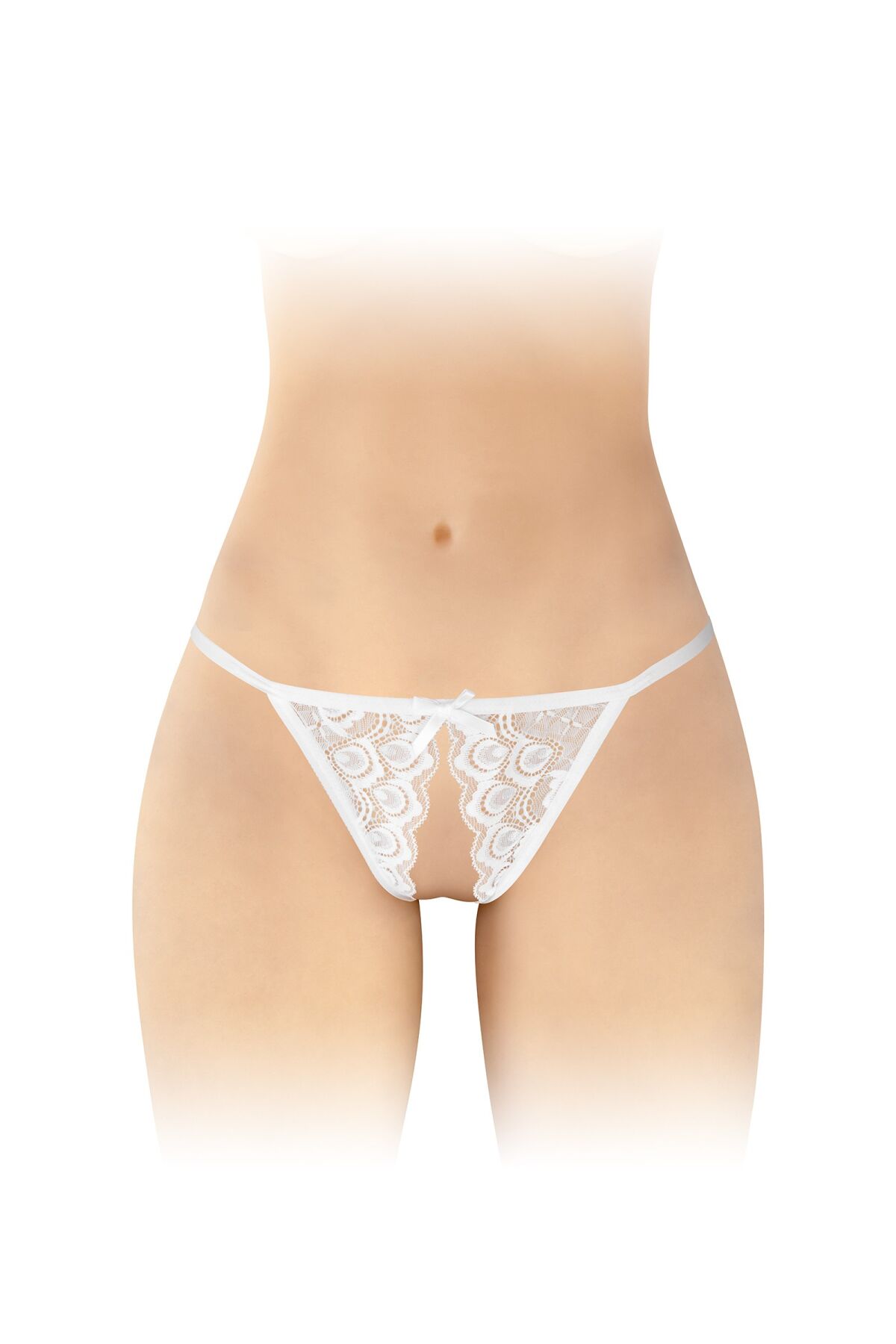 Кружевные трусики с доступом Fashion Secret Zoe White, с бантиком