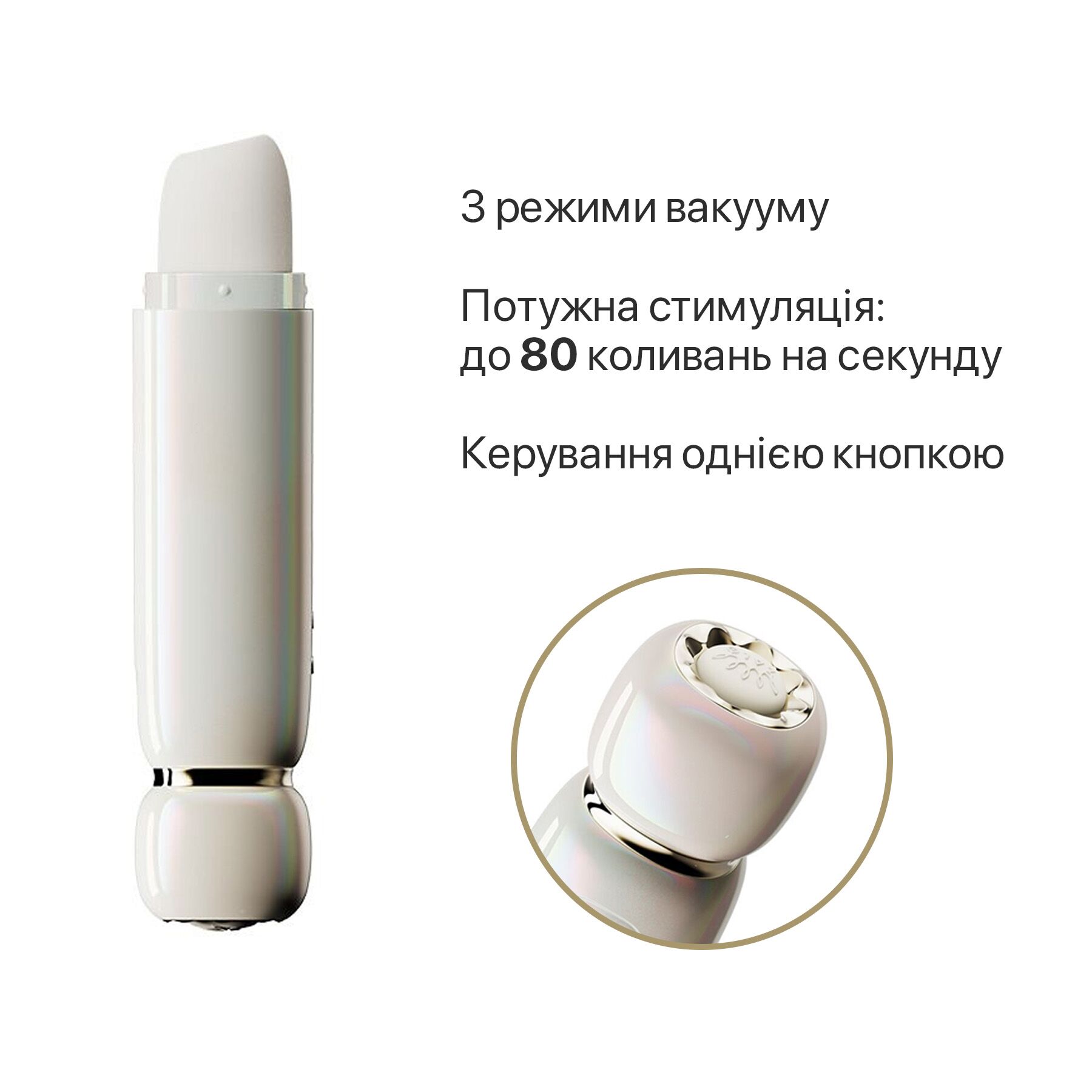 Вакуумный клиторальный стимулятор Zalo Lia Floral White, 3 насадки, 3 режима, разная интенсивность