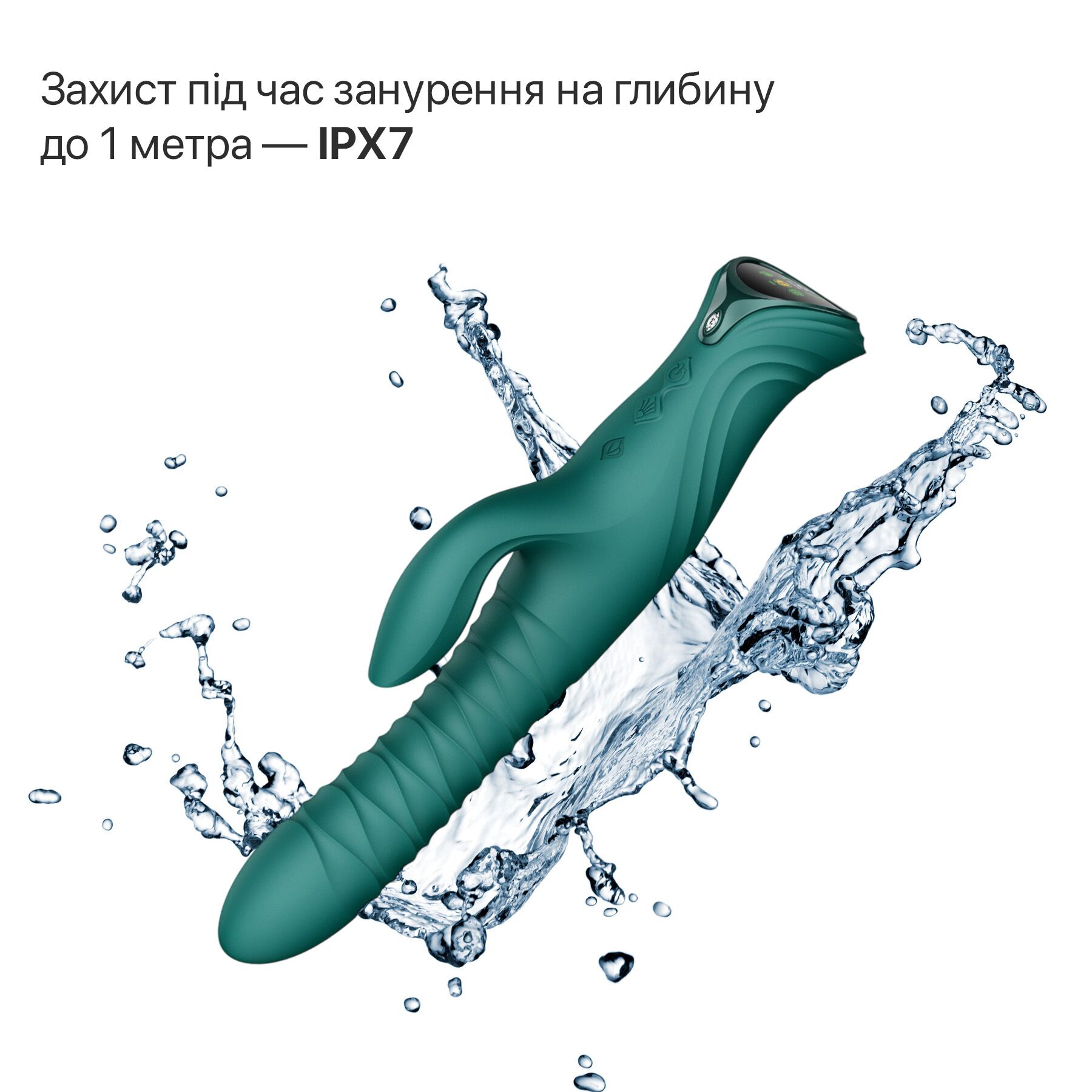 Смарт пульсатор-кролик с вибрацией Zalo Mose 2 Turquoise Green, подогрев до 42°C, кристалл Swarovski