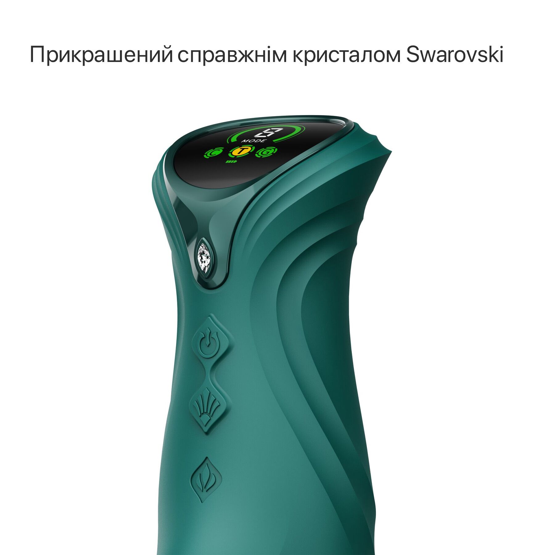 Смарт пульсатор-кролик с вибрацией Zalo Mose 2 Turquoise Green, подогрев до 42°C, кристалл Swarovski