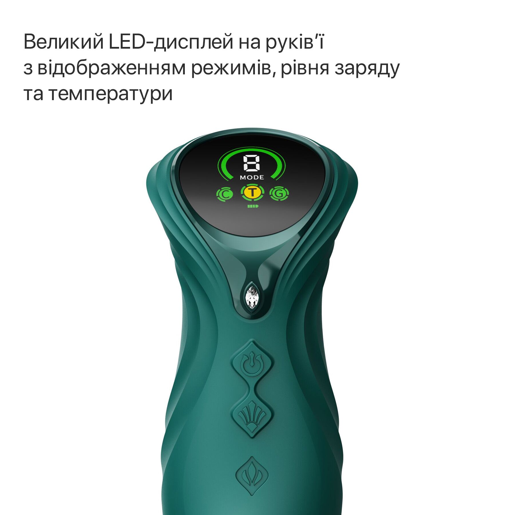 Смарт пульсатор-кролик с вибрацией Zalo Mose 2 Turquoise Green, подогрев до 42°C, кристалл Swarovski