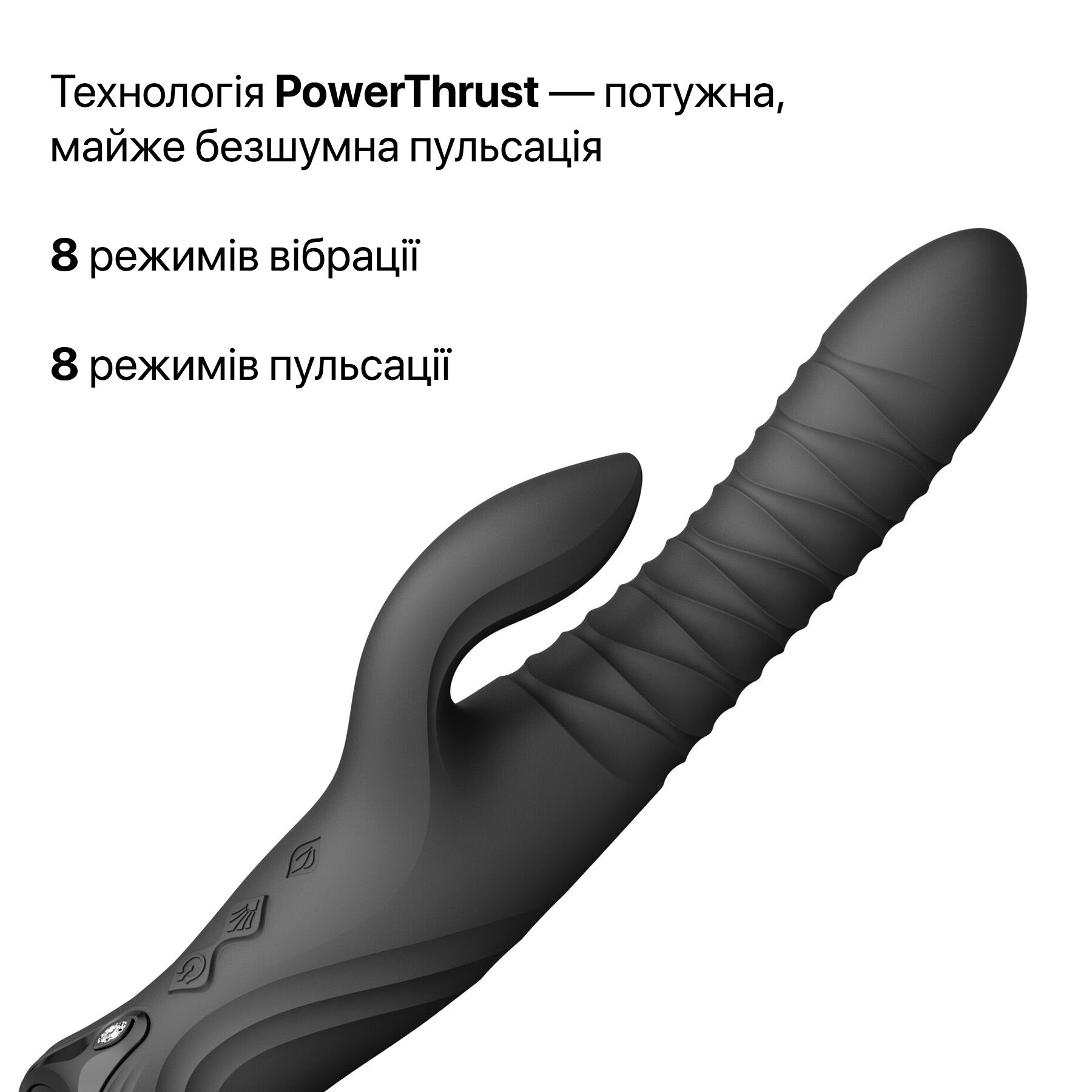 Смарт пульсатор-кролик с вибрацией Zalo Mose 2 Obsidian Black, подогрев до 42 °C, кристалл Swarovski