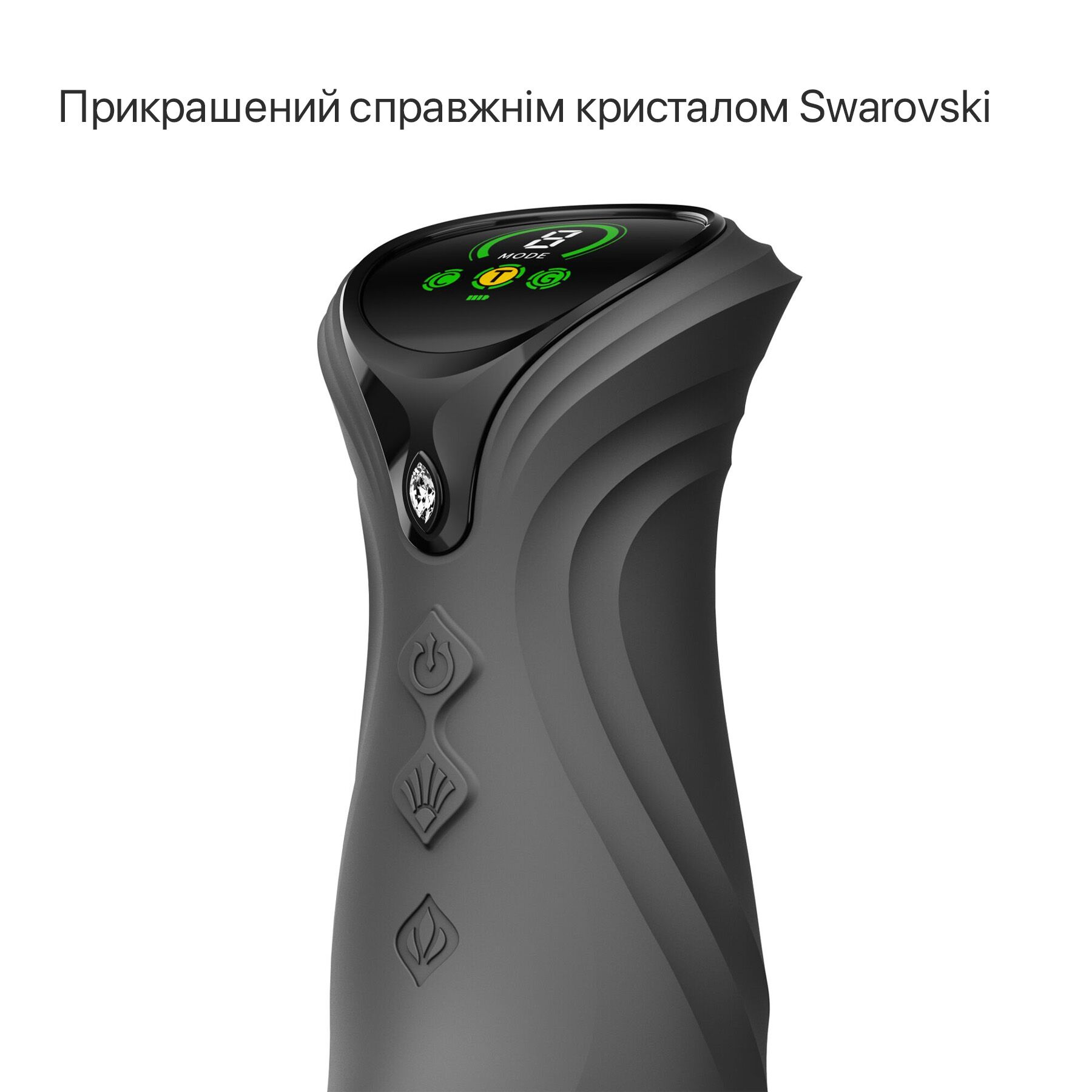 Смарт пульсатор-кролик с вибрацией Zalo Mose 2 Obsidian Black, подогрев до 42 °C, кристалл Swarovski
