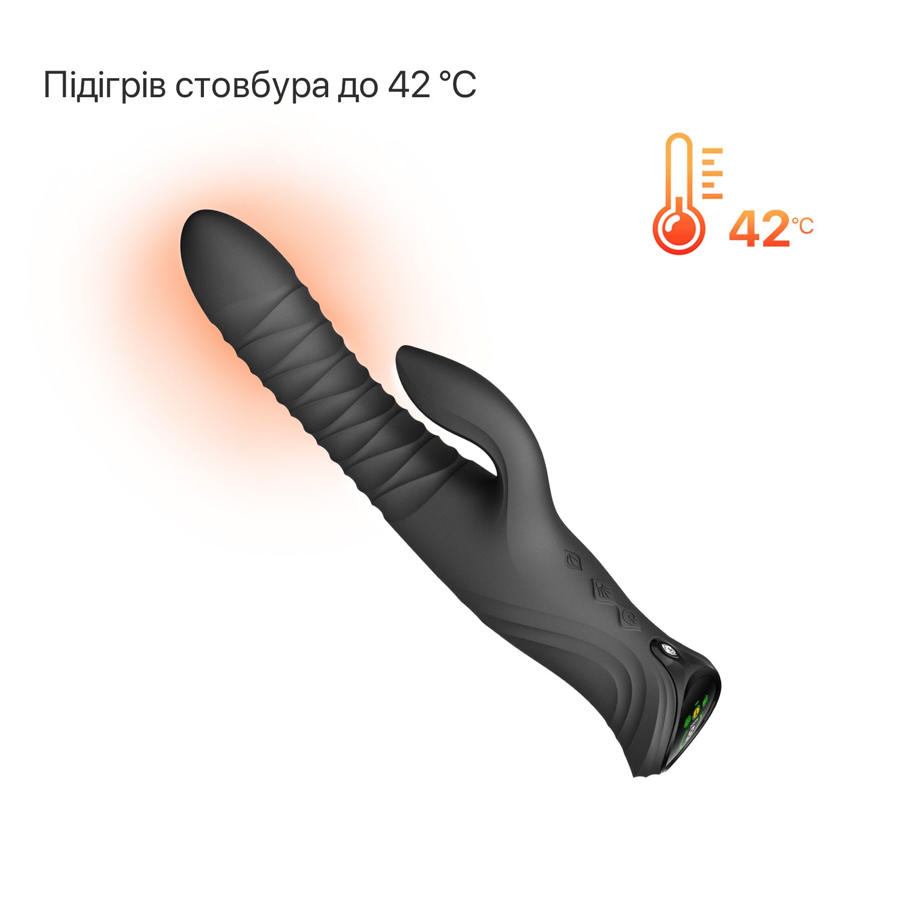 Смарт пульсатор-кролик с вибрацией Zalo Mose 2 Obsidian Black, подогрев до 42 °C, кристалл Swarovski
