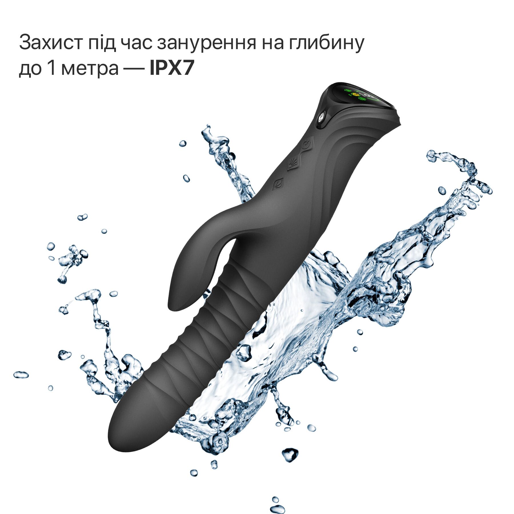 Смарт пульсатор-кролик с вибрацией Zalo Mose 2 Obsidian Black, подогрев до 42 °C, кристалл Swarovski