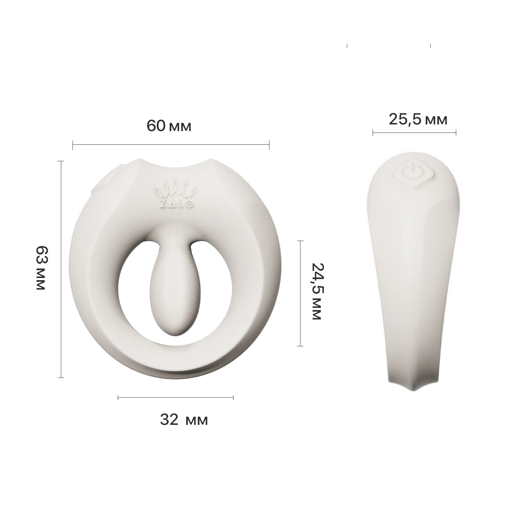 Ерекційне смарт-віброкільце Zalo Apis Ivory White, до 4 годин роботи, зарядний кейс