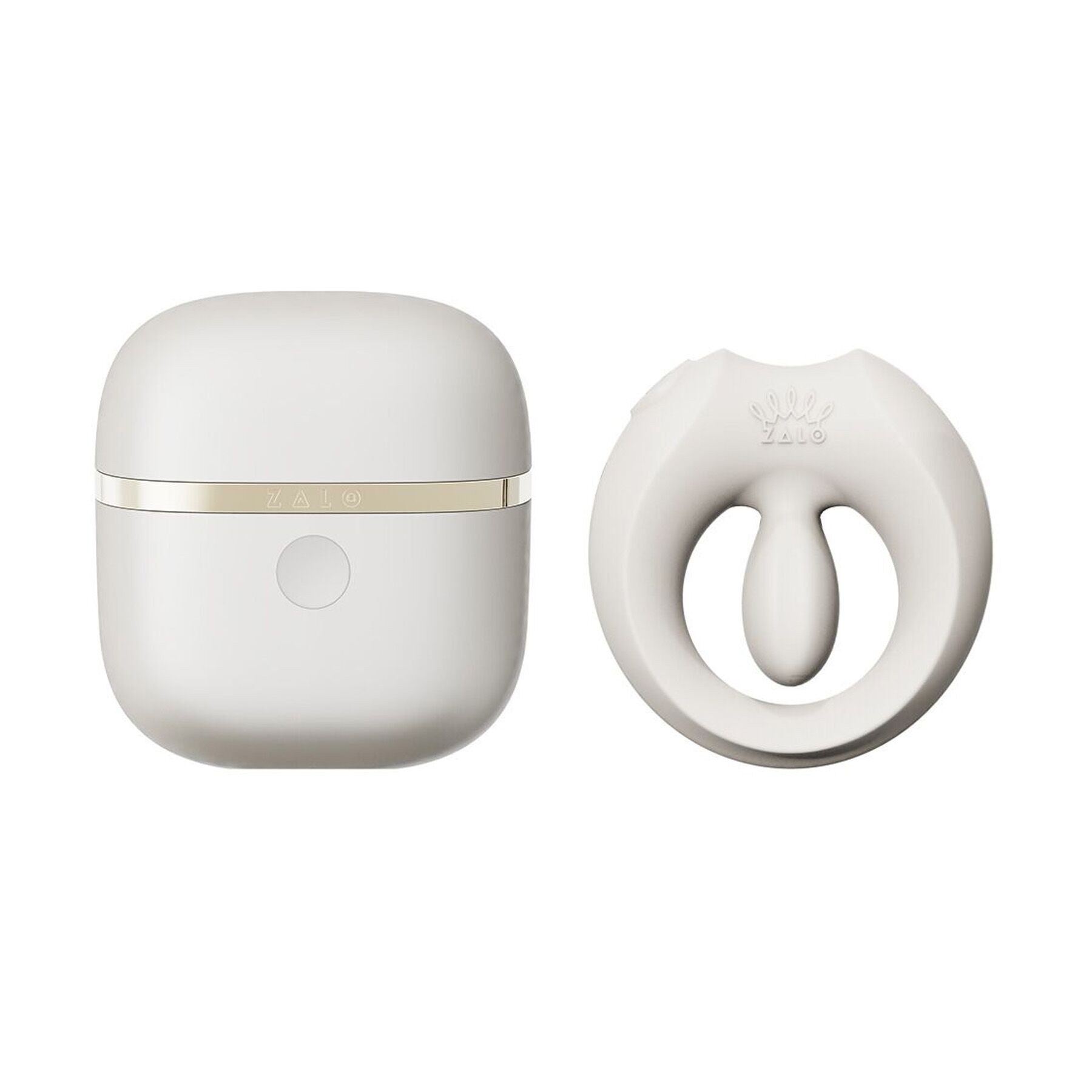 Ерекційне смарт-віброкільце Zalo Apis Ivory White, до 4 годин роботи, зарядний кейс