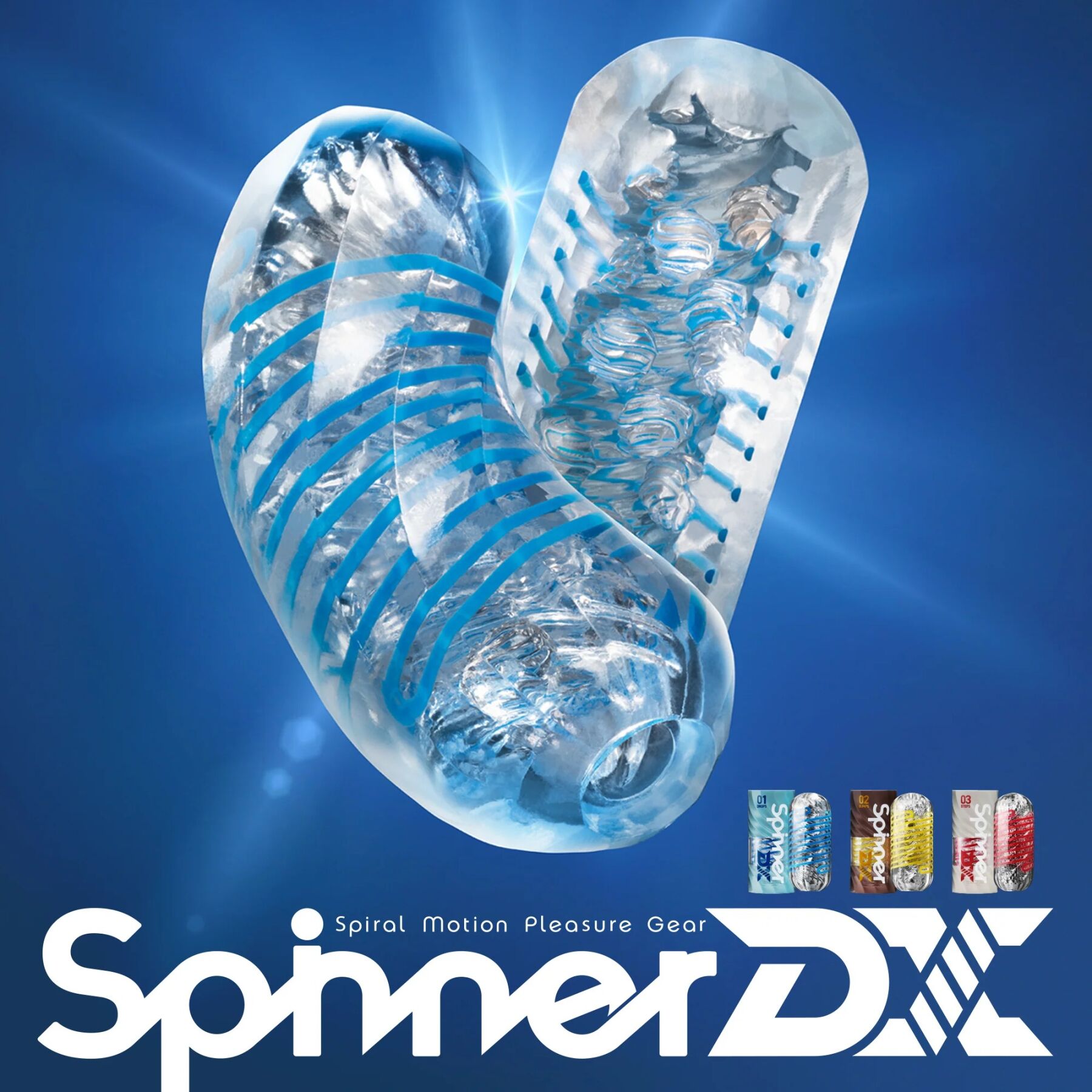 Мастурбатор Tenga Spinner DX 02 Bumps, с упругой стимулирующей спиралью внутри, среднее воздействие