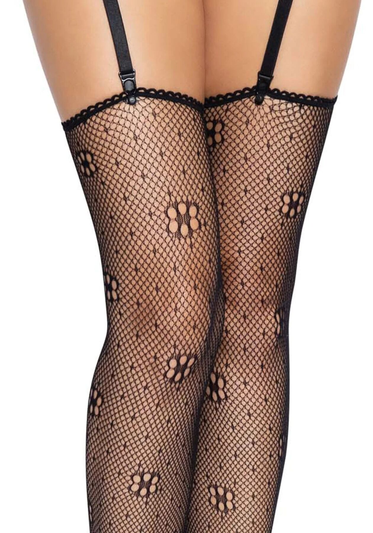 Чулки Leg Avenue Daisy Dot Fishnet Stockings One Size Black