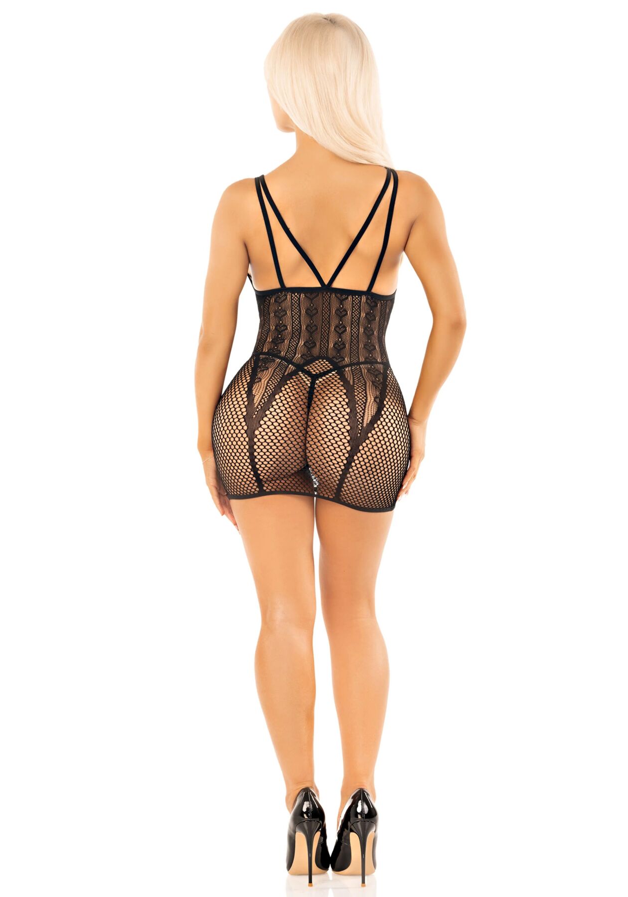 Бодістокінг Leg Avenue Heart Net Mini Dress One Size Black