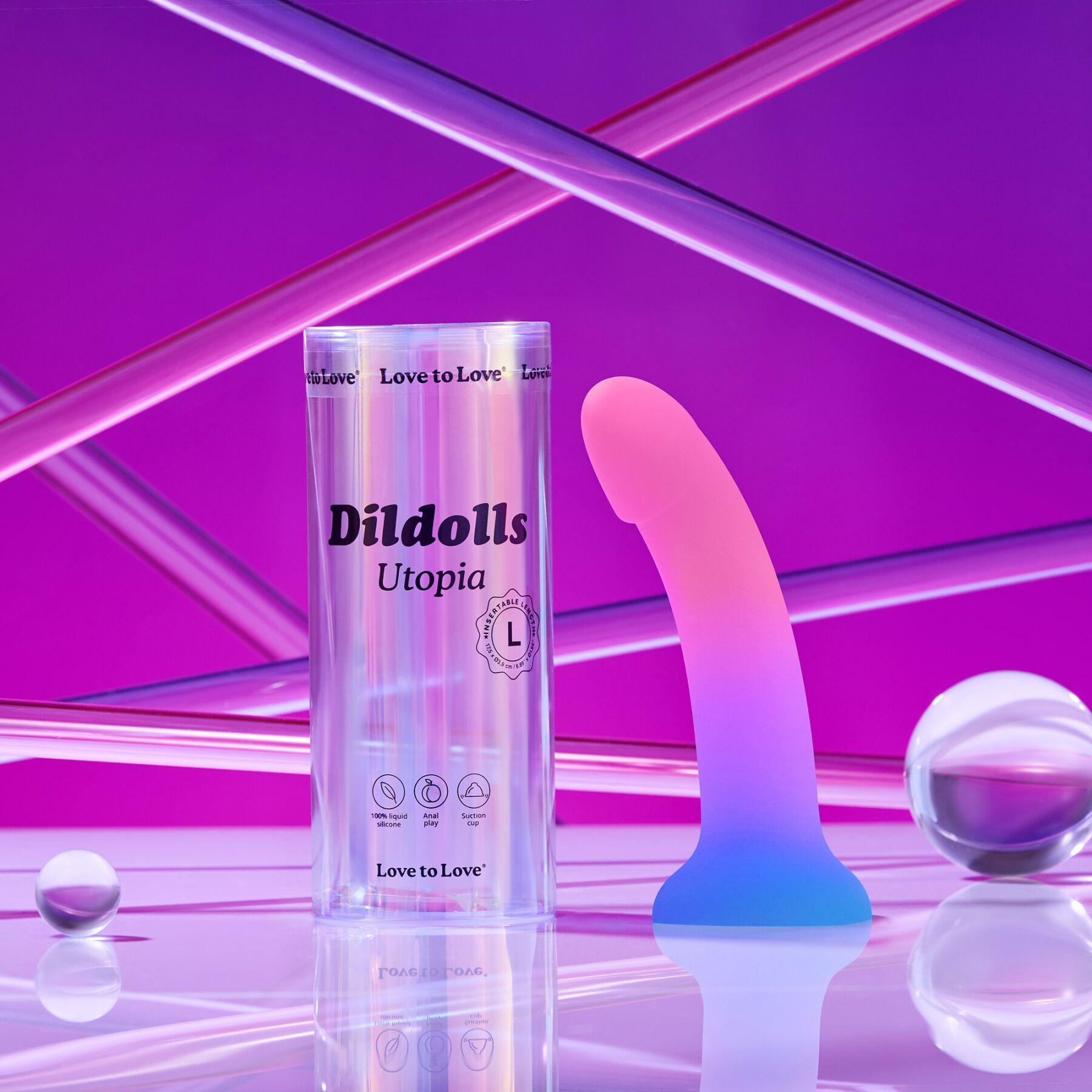Дилдо с цветным градиентом Love To Love DILDOLLS - UTOPIA L ультрамягкий