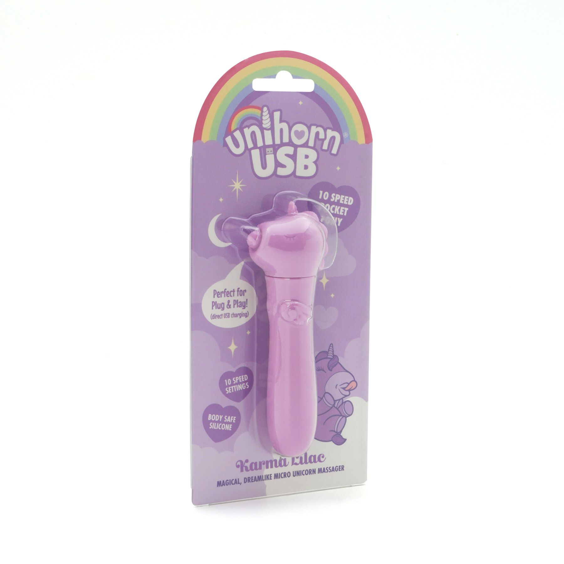 Вибратор-единорожка Unihorn USB Bullet – Karma Lilac, вибропуля, USB-зарядка, 10 режимов