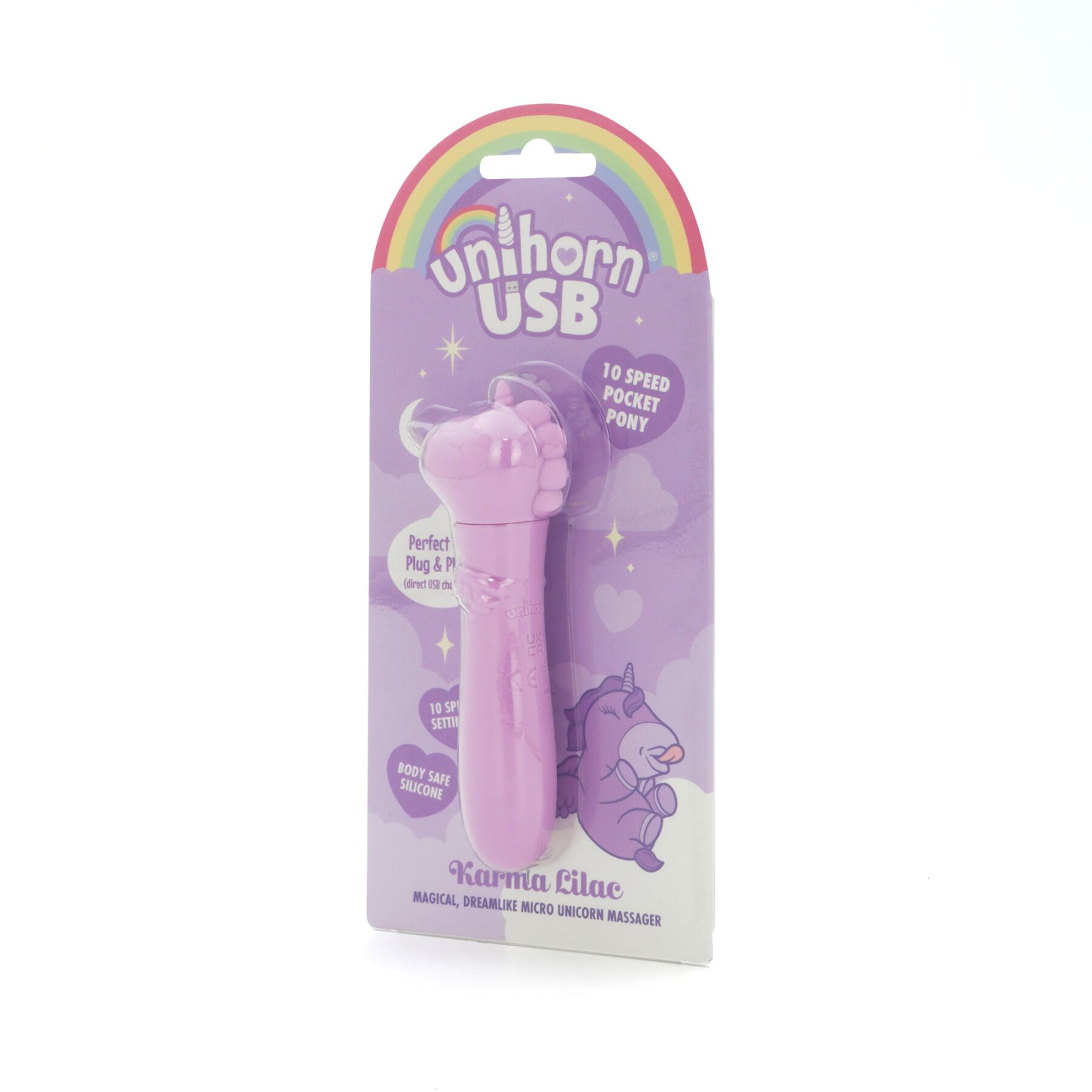 Вибратор-единорожка Unihorn USB Bullet – Karma Lilac, вибропуля, USB-зарядка, 10 режимов