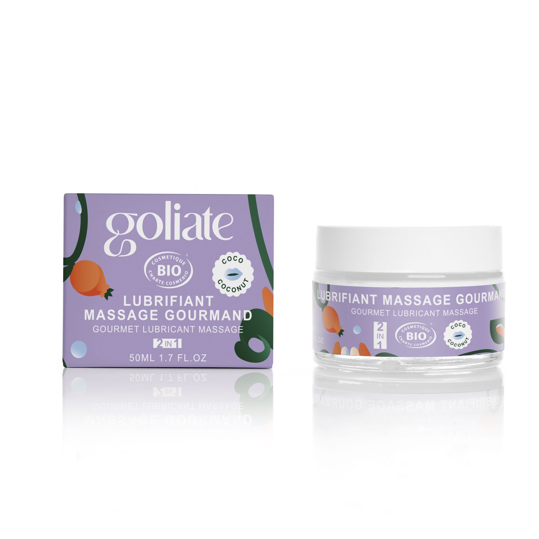 Масажна олія-лубрикант з ароматом та смаком кокоса Goliate Couple Gourmand Coco 50 мл