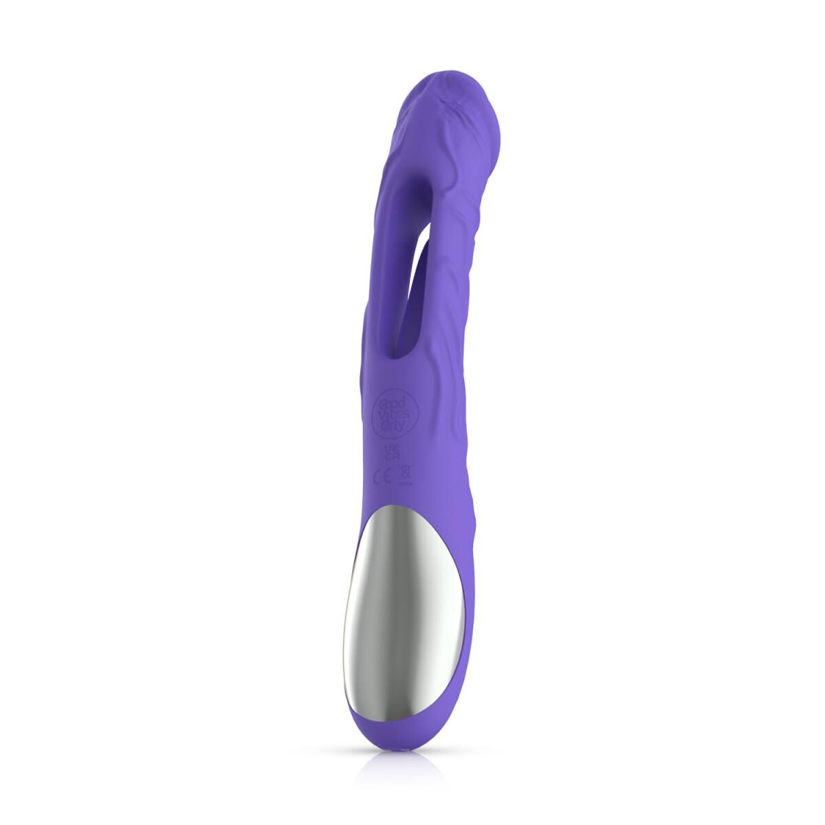 Вібратор точки G з вагінальним відростком Good Vibes Only – Flax Vibrating Dildo with G-Spot Stimulator