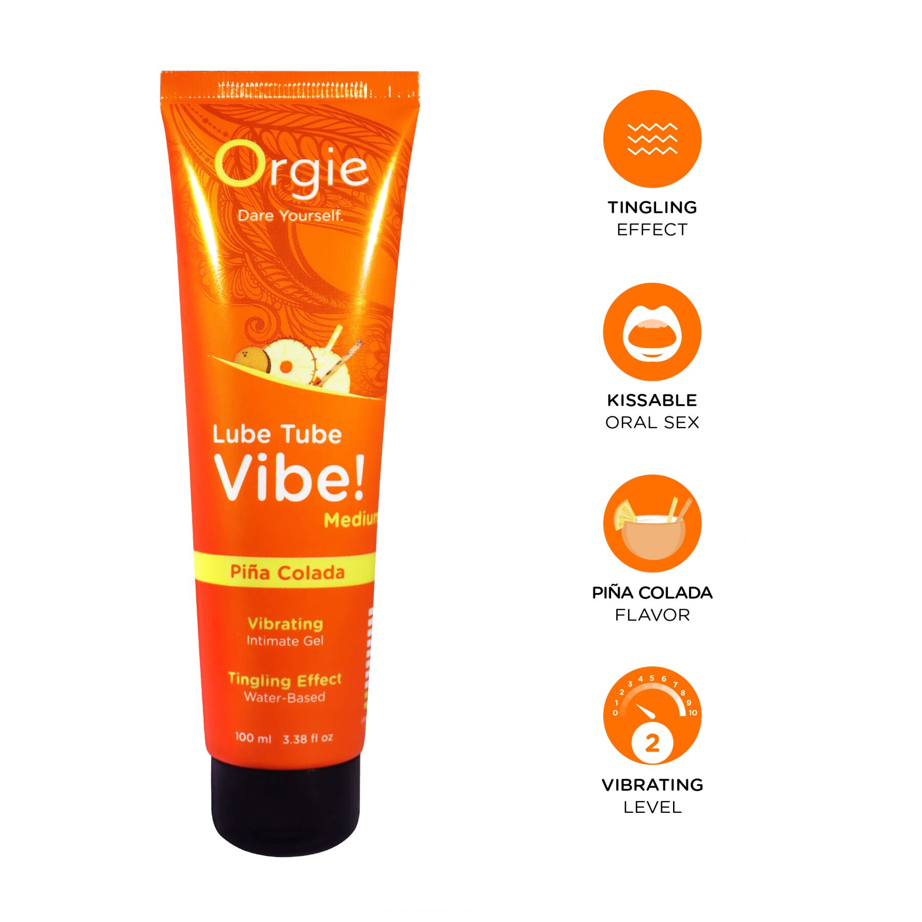 Вибролубрикант Orgie Lube Tube Vibe! Pina Colada 100 мл
