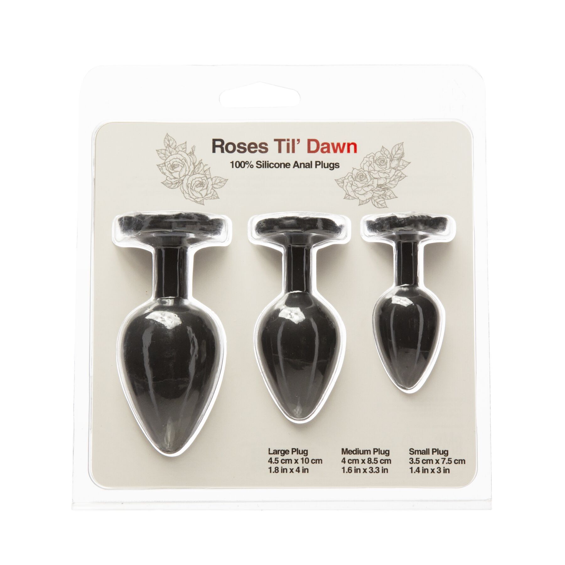 Набір силіконових анальних пробок BMS Roses Til’ Dawn Silicone Anal Plug Kit (пошкоджене паковання!!!)