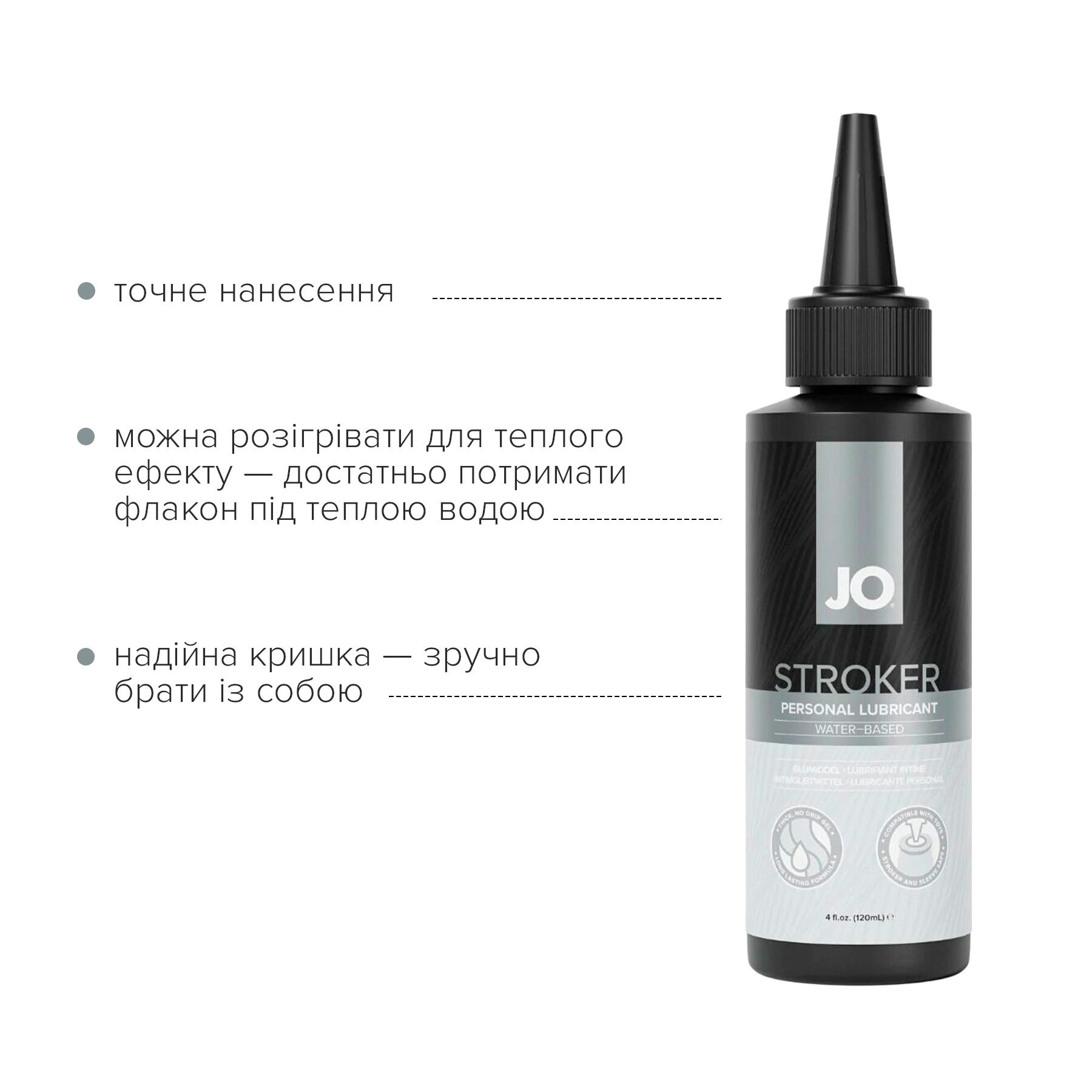 Лубрикант для мастурбаторов JO Stroker Lubricant 120 мл, на водной основе, густой, с аппликатором