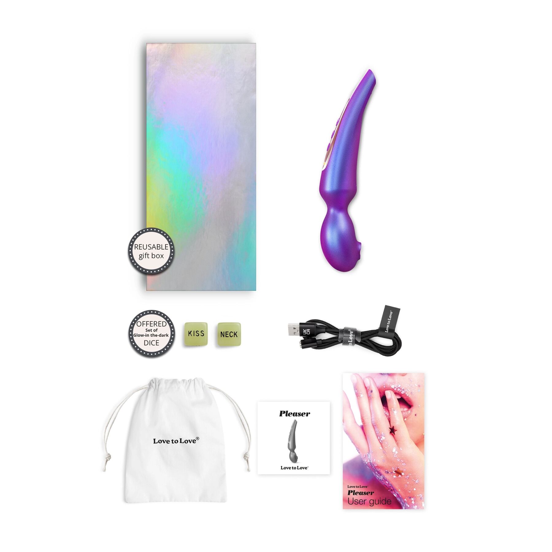 Стимулятор для клитора Love To Love Pleaser Iridescent Night, эффект постукивания, 5 режимов