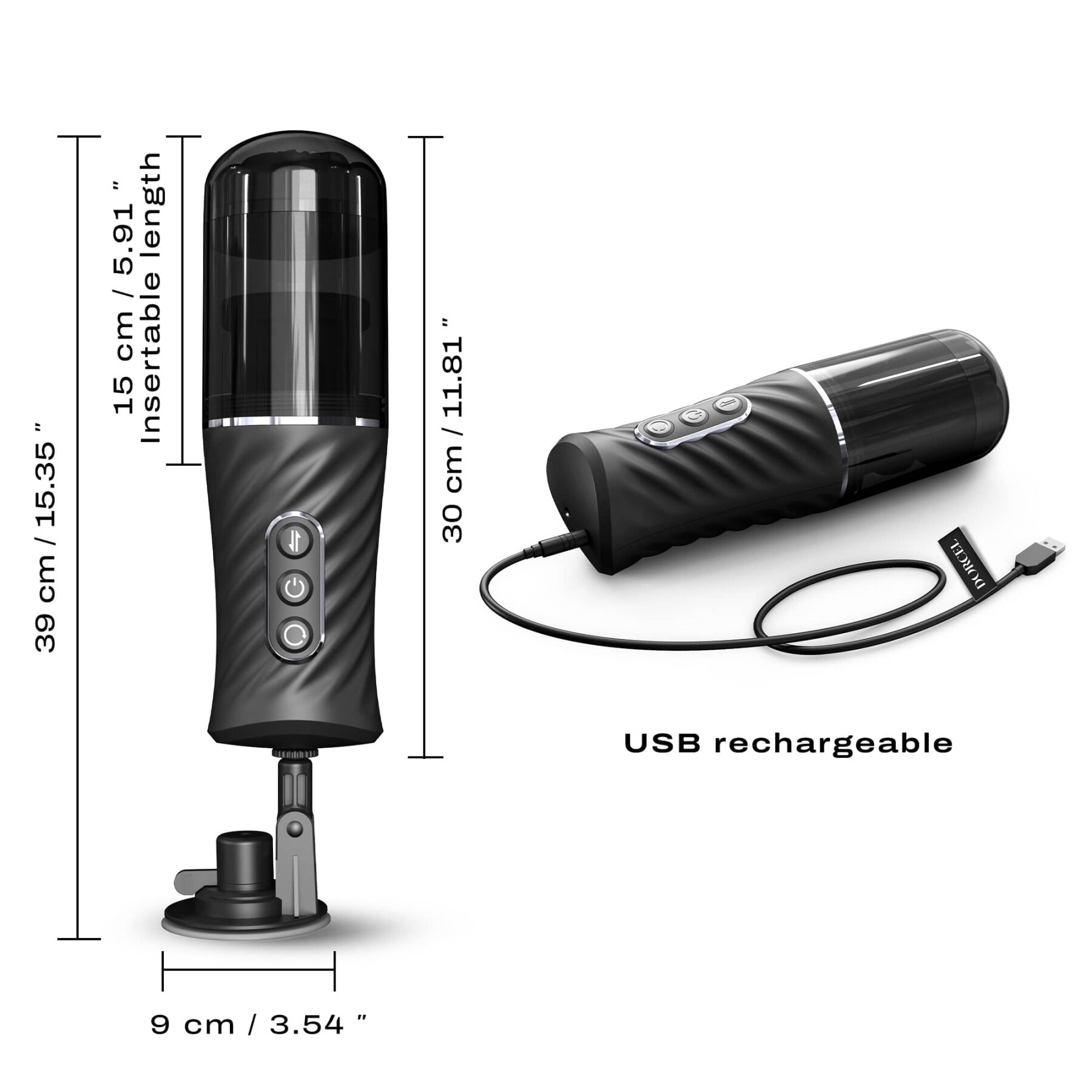 Автоматичний мастурбатор Dorcel THRUST BLOW PRO, імітація фрикцій+обертання, по 10 режимів, присоска
