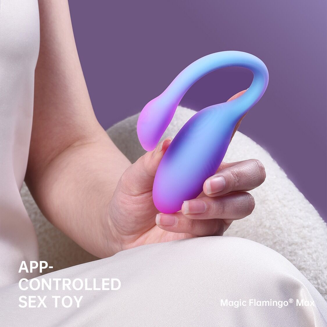 Смарт-віброяйце Magic Motion Flamingo Max Blue 2 в 1: віброяйце та тренажер Кегеля, 10 режимів