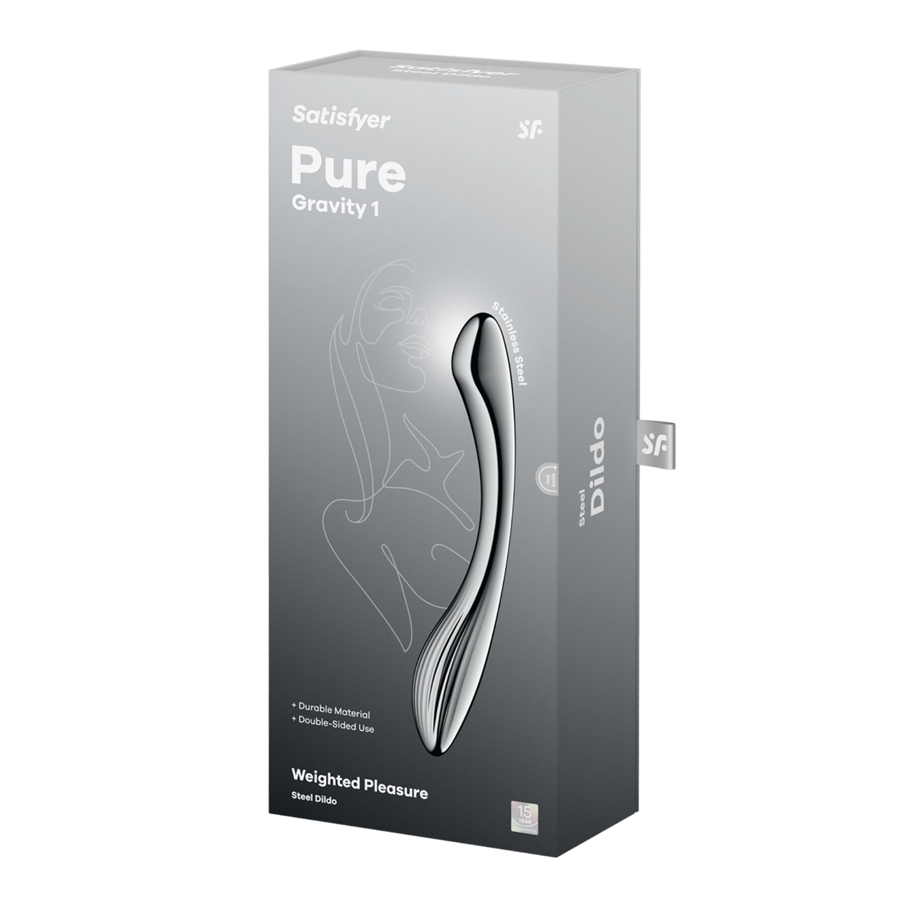 Металлический дилдо Satisfyer Pure Gravity 1, двусторонний, можно нагревать и охлаждать, 939 г