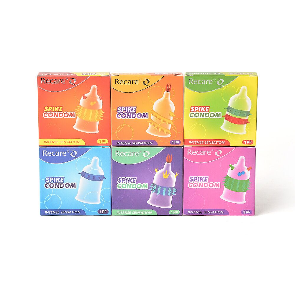 Насадка на член Recare Spike Condom Blue (презерватив з шипами)