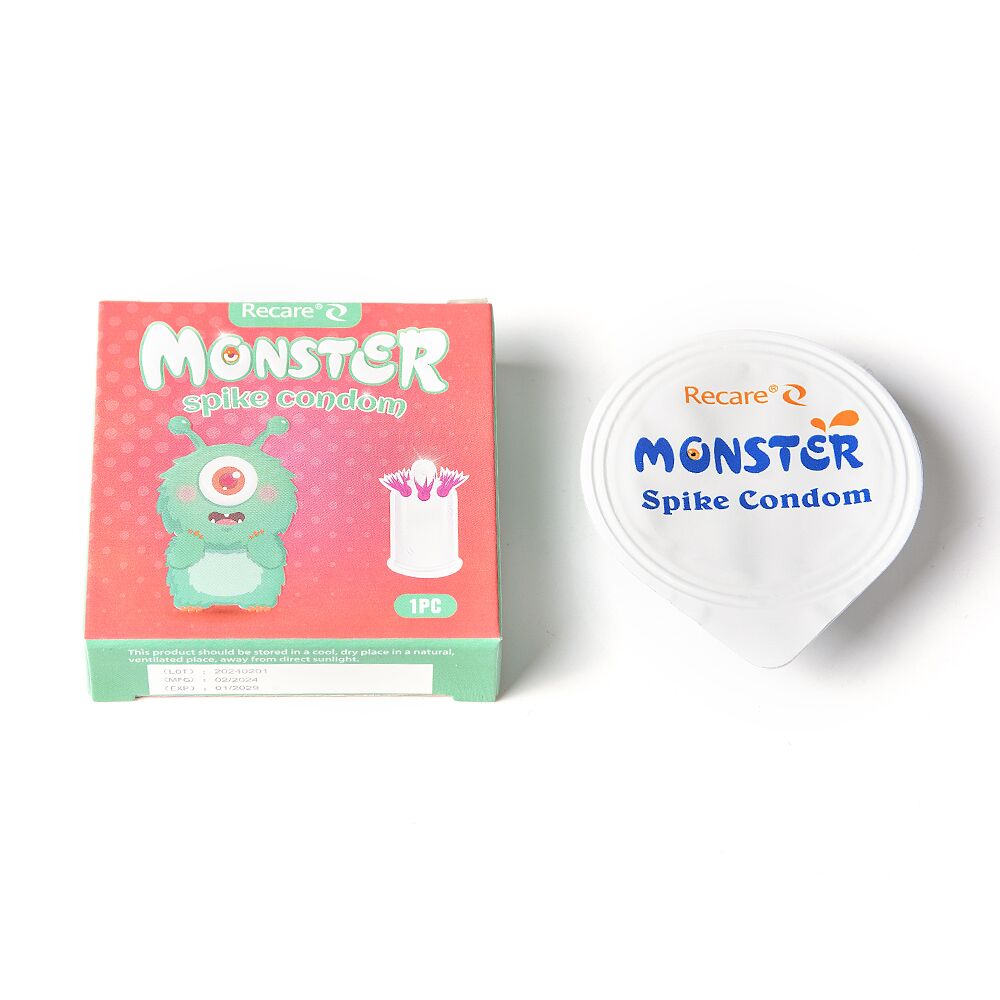 Насадка на член Recare Turquoise Monster Spike Condom (презерватив з вусиками)