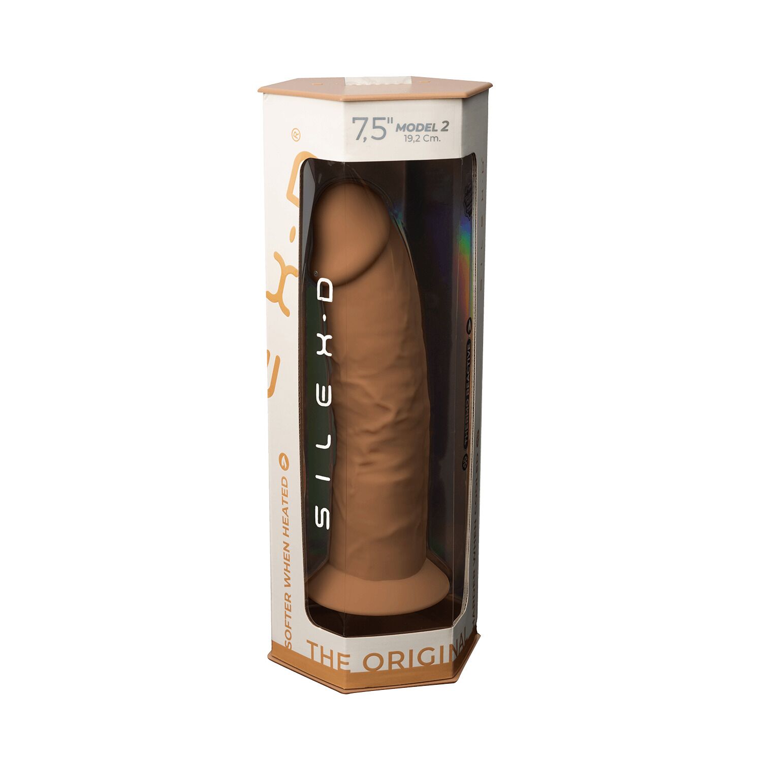 Фалоімітатор SilexD Henry Caramel (MODEL 2 size 7.5in), двошаровий, силікон + Silexpan, діаметр 4,8 см
