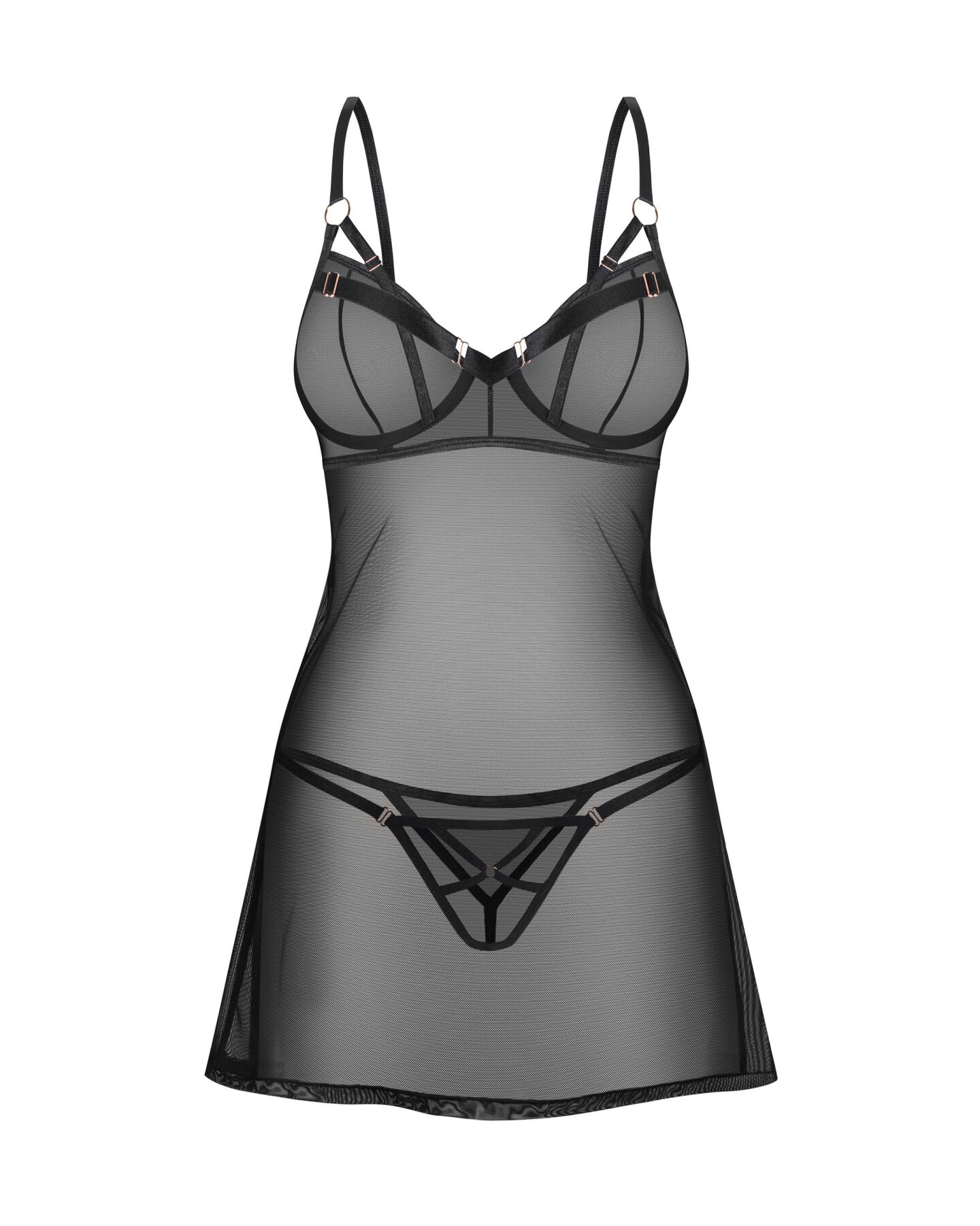 Сорочка Obsessive Euridia chemise & tanga XS/S