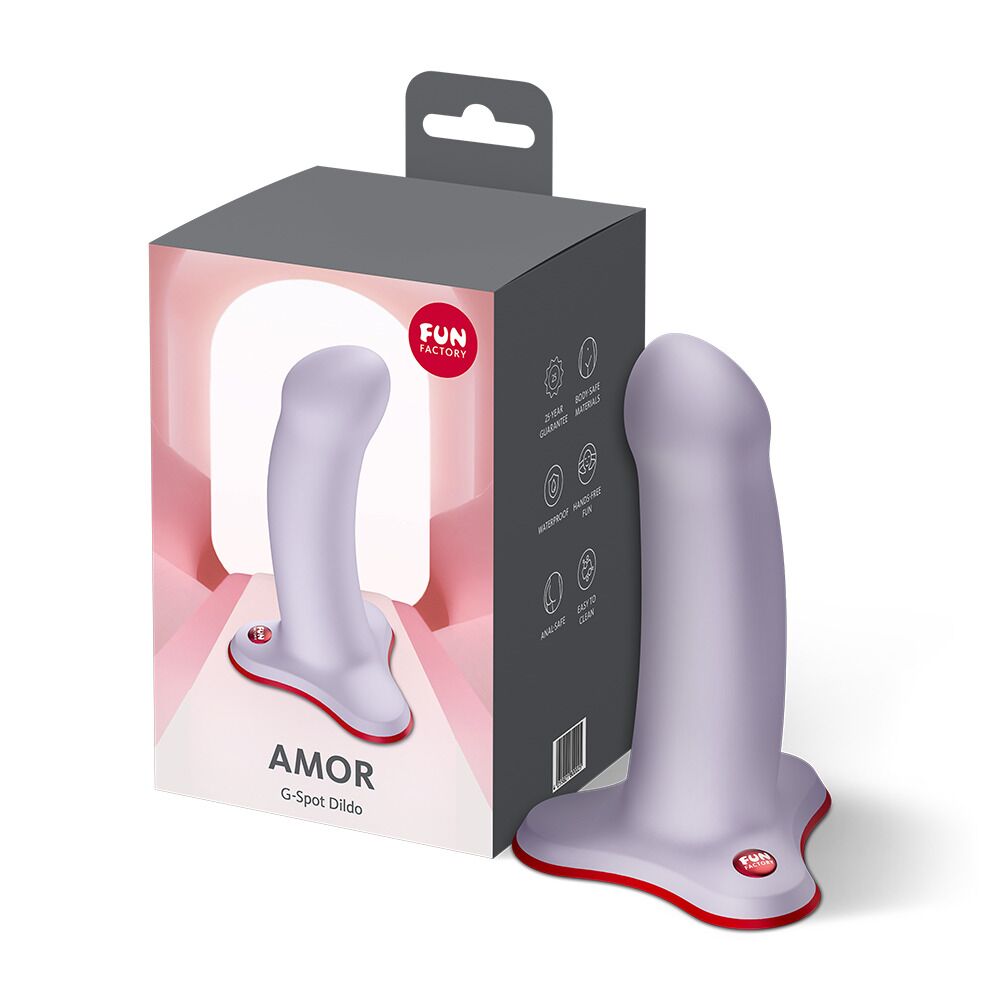 Фаллоимитатор Fun Factory AMOR Purple, длина 14,6 см, диаметр 3,7 см, изогнутый