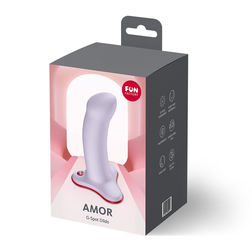 Фаллоимитатор Fun Factory AMOR Purple, длина 14,6 см, диаметр 3,7 см, изогнутый