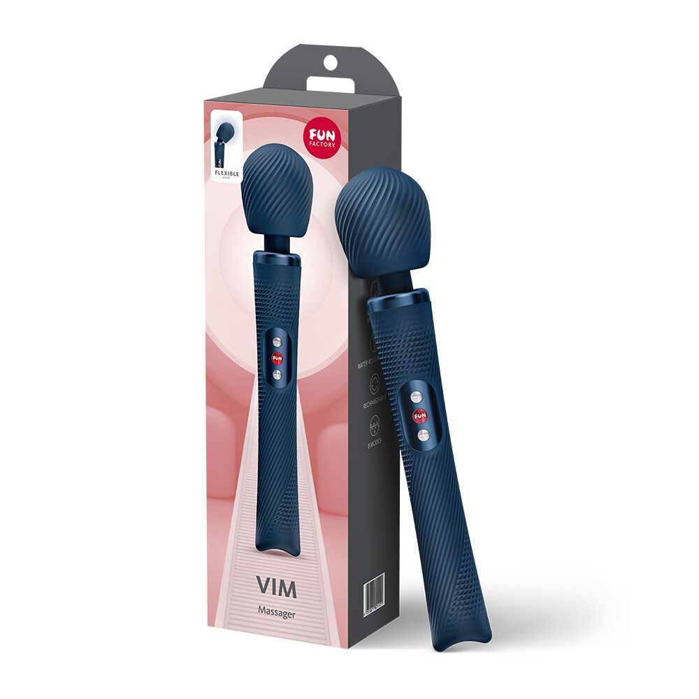 Вибромассажер Fun Factory VIM Vibrating Wand Nightblue, супермощный и легкий, до 6 часов работы